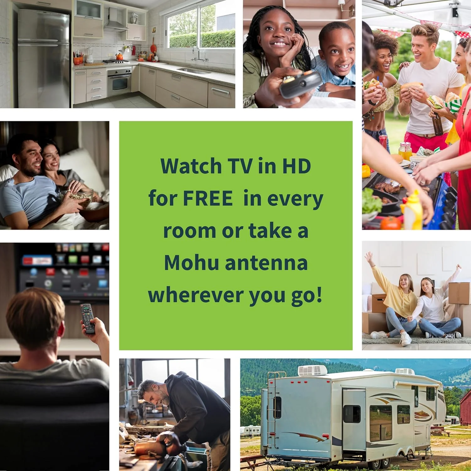 آنتن تلویزیون داخلی Mohu Gateway، طراحی منحنی مدرن، برد 40 مایل، UHF VHF، چند جهته، 4K UHD، تلویزیون NEXTGEN - به همراه پایه، کابل 10 فوتی (خاکستری)