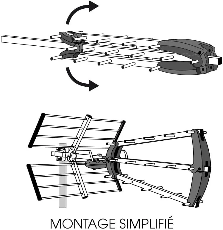 آنتن خارجی UHF مترونیک تقویت شده 57 دسی بل TNT/سازگار با Full HD / 4K آنتن 20 دسی بل خاکستری