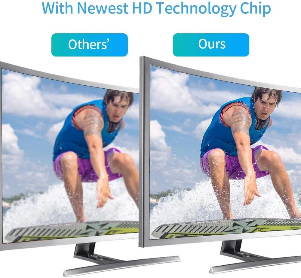 آنتن تلویزیون دیجیتال HD تقویت شده، برد بلند 300 مایلی، آنتن HDTV داخلی با تقویت کننده، پشتیبانی از کانال های تلویزیونی 4K 1080P VHF UHF