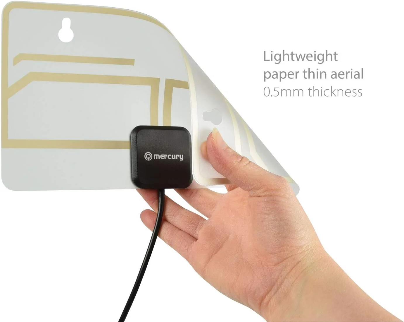 آنتن هوایی شفاف HD تلویزیون مرکوری | سازگار با سیگنال های تلویزیون دیجیتال زمینی و رادیو DAB/FM | پسیو