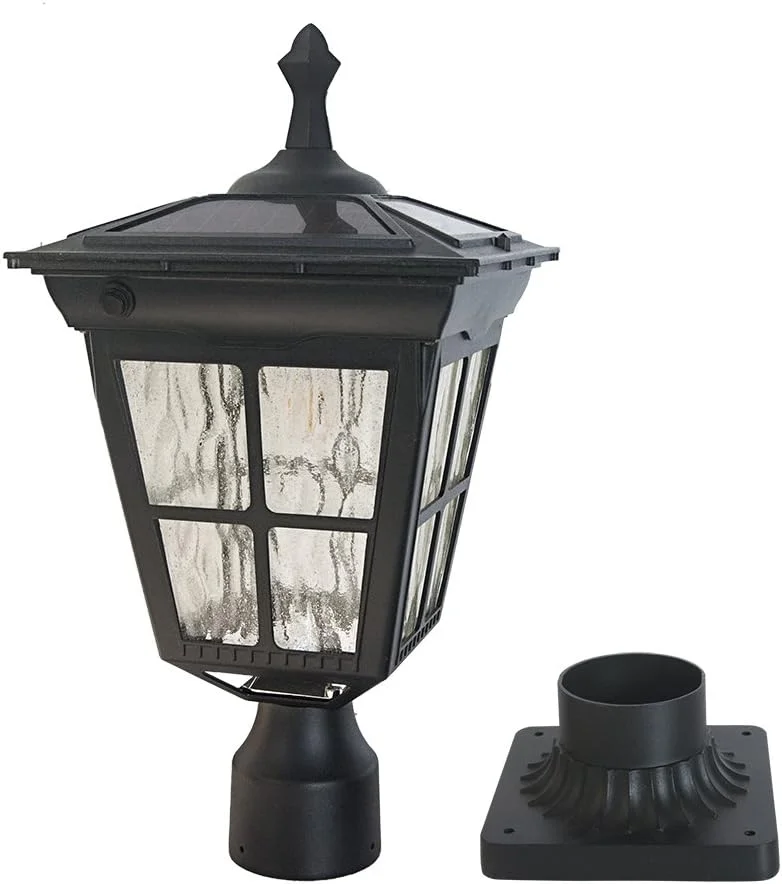 چراغ خورشیدی LED آلومینیومی Kemeco ST4311AQ با پایه 3 اینچی برای نصب روی میله باغ در فضای باز