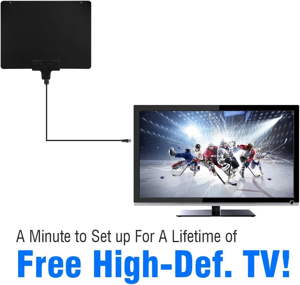 آنتن تلویزیون HD مدیاسونیک با پشتیبانی از 1080P 4K UHF/VHF - برد 50 مایل، آنتن HDTV داخلی با عملکرد بالا - (HW-210AN-V2)