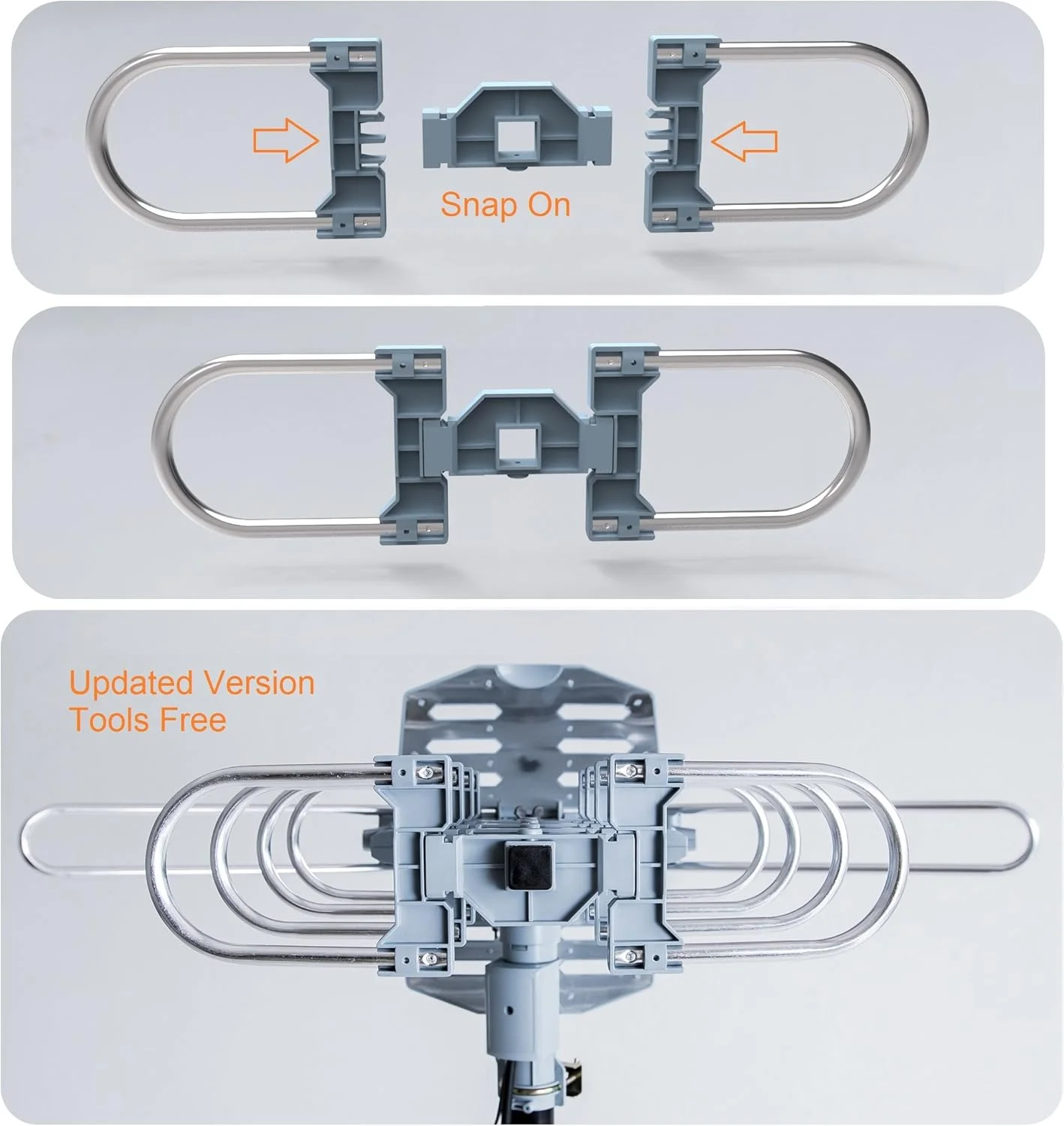 آنتن دیجیتال بیرونی McDuory با برد 150 مایل، چرخش 360 درجه، تقویت شده HDTV - پشتیبانی از 2 تلویزیون - UHF/VHF/1080P/4K - ریموت کنترل مادون قرمز - شامل کابل 40 فوتی RG6 و میله نصب