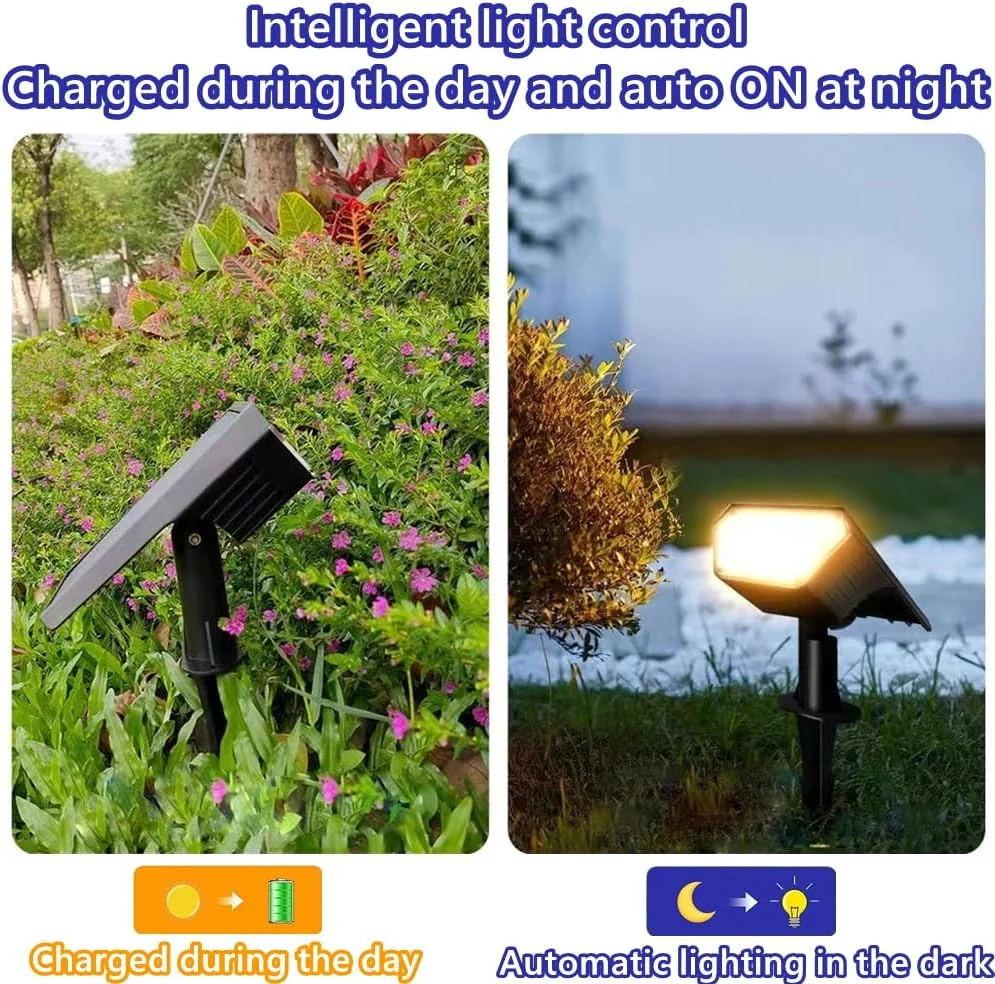 چراغ های خورشیدی نقطه ای KEPHTH، مناسب فضای باز، دارای 28 LED، 2 در 1، چراغ های محوطه سازی خورشیدی، دارای 2 حالت، ضد آب IP65، چراغ های دیواری سیلابی با انرژی خورشیدی از غروب تا سپیده دم، مناسب برای مسیر باغ حیاط بیرونی