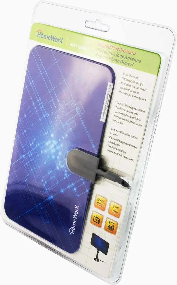 آنتن فوق العاده نازک داخلی HDTV مدیاسونیک Homeworx HW110AN - برد 25 مایل