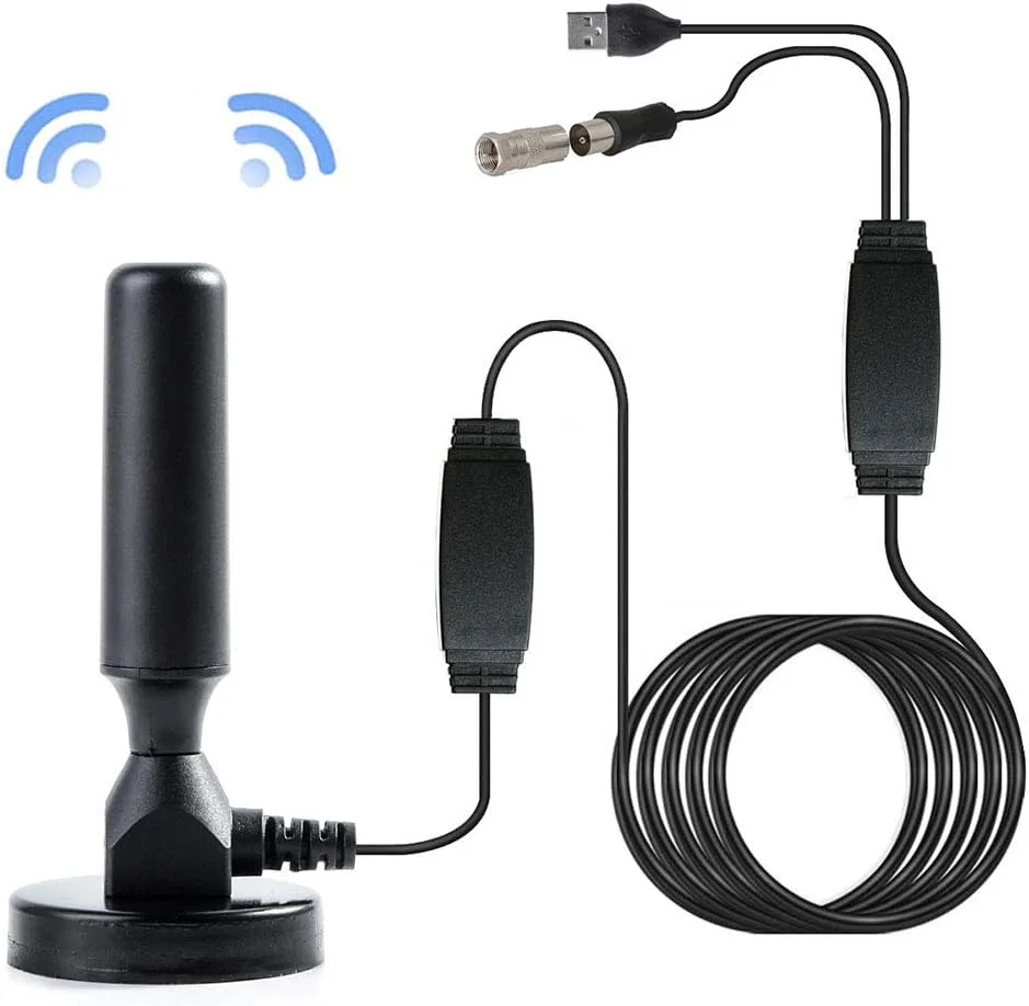 آنتن دیجیتال تقویت شده LOOKPET HDTV 1080P مناسب فضای باز 30dBi HD ATSC TV قابل حمل 80 مایل