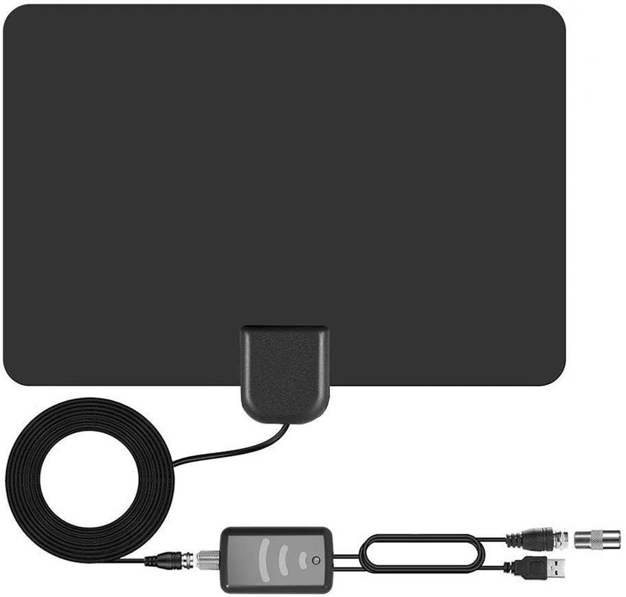 آنتن تلویزیون دیجیتال HD تقویت شده LOOKPET با برد طولانی 80 مایل - پشتیبانی از 4K 1080p و تمام تلویزیون های قدیمی تر، تقویت کننده سیگنال HDTV قدرتمند داخلی