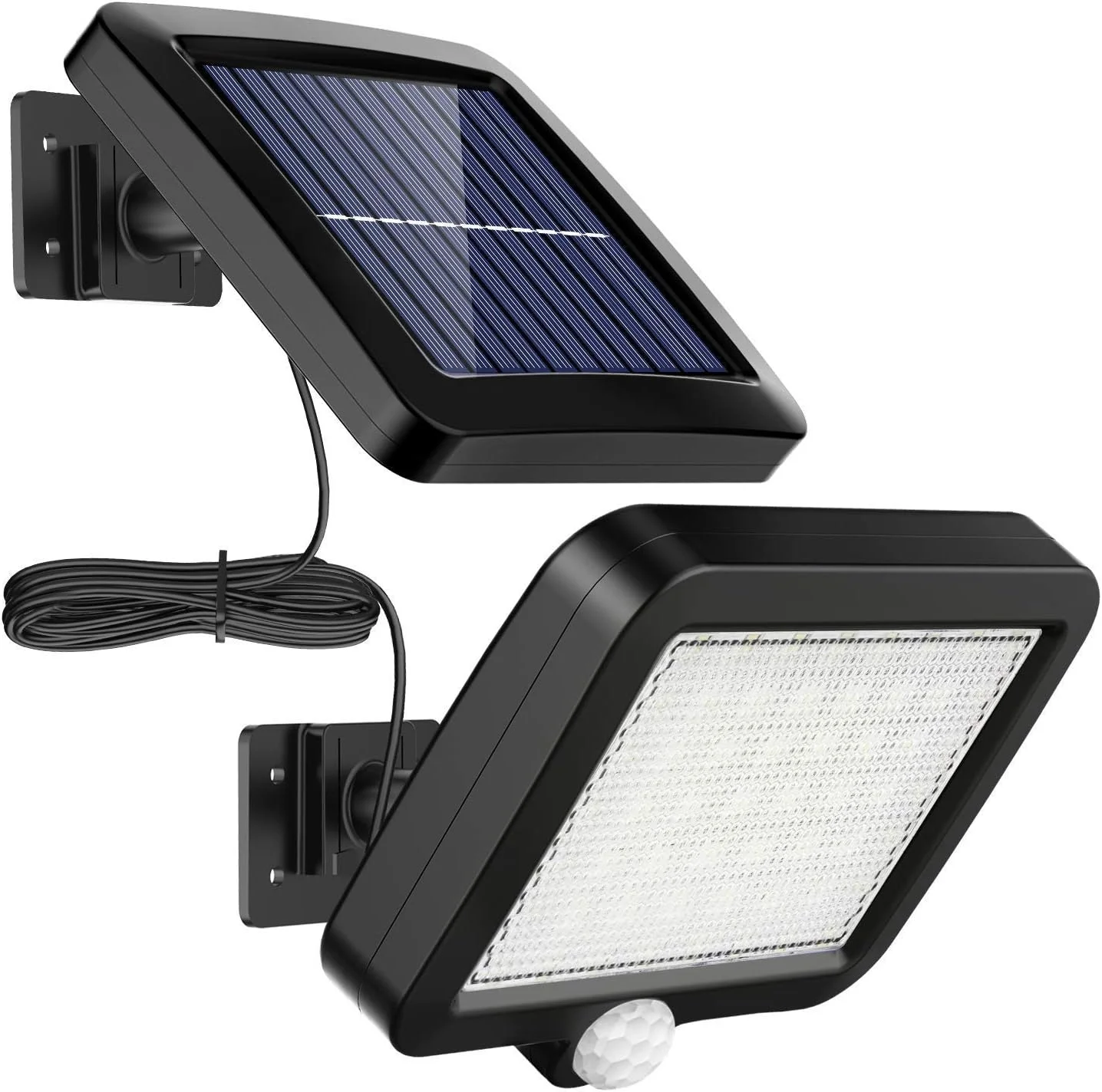 چراغ خورشیدی فضای باز KASTWAVE، دارای 56 LED با 3 حالت قابل تنظیم، چراغ دیواری ضد آب IP65 با سنسور تشخیص حرکت برای گاراژ و باغ