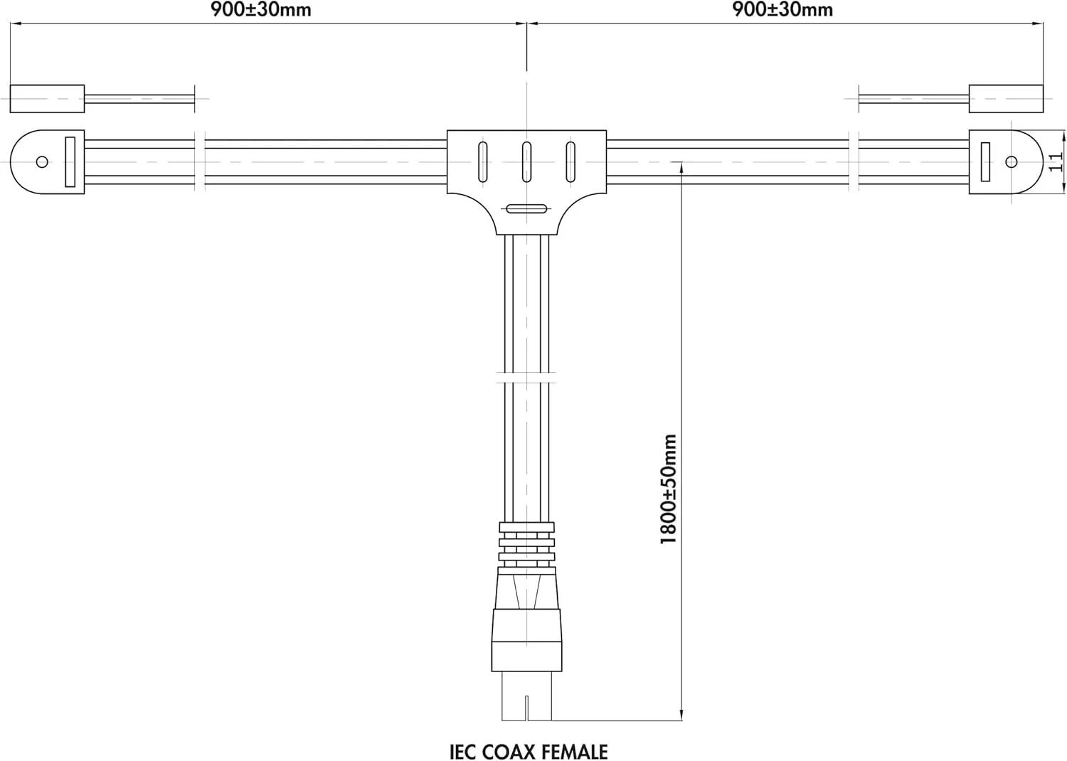 LogiLink CA1000 FM Radio Dipole Antenna for Optimal Indoor Reception (FM/AM/VHF) with Coaxial Connection (IEC Coax Socket) for Stereo Systems, TVs, etc.