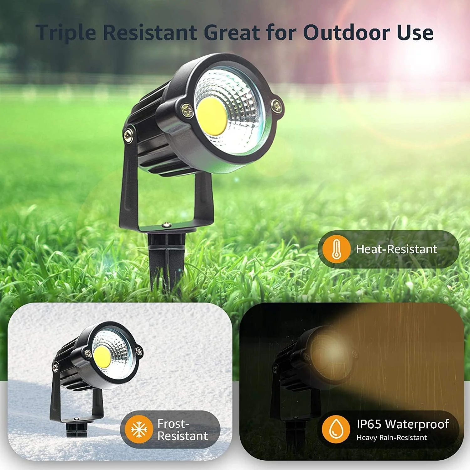 چراغ محوطه ای LED مدل Gesto Metal 5W، ضد آب IP65، مناسب مسیر باغ، نورپردازی درختان، دارای پایه میخ دار، مناسب نورپردازی فضای باز (سبز) - 1 عدد