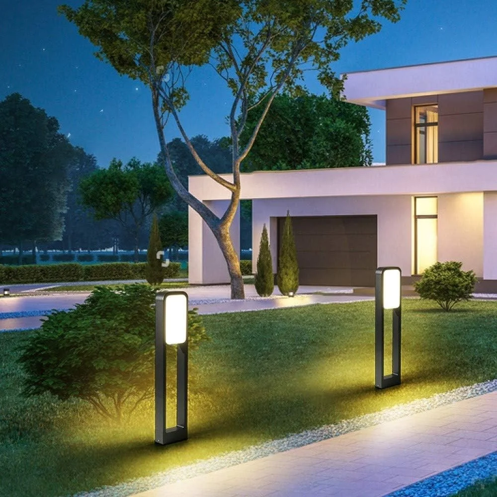 چراغ چمنی LED فضای باز، مدرن، ضد آب، چراغ ستونی باغ، ضد باران، ضد زنگ، آلومینیومی، ویلایی بیرونی، چراغ ستونی حیاط، روشنایی محوطه سازی مسیر بیرونی