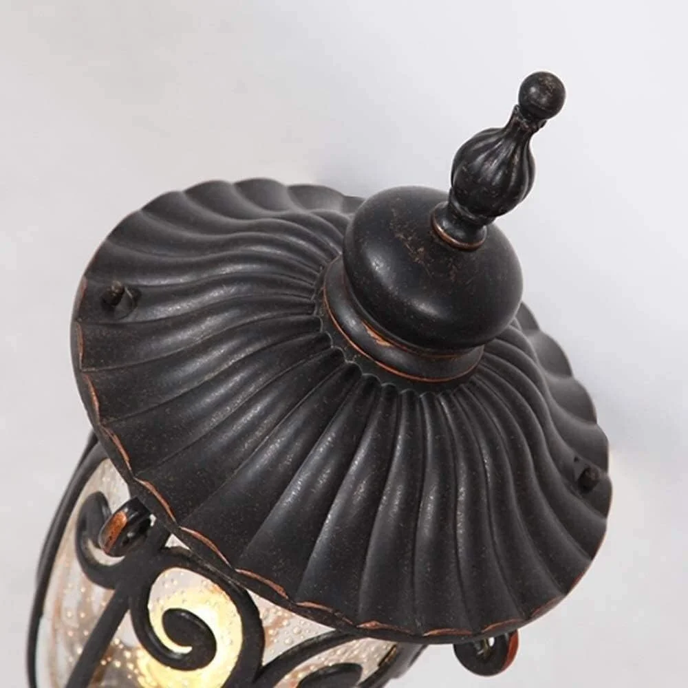 چراغ ستونی FZYE، چراغ پستی بیرونی، چراغ ستونی آلاچیق پاسیو رومیزی، چراغ فانوسی شیشه ای فلزی آلومینیومی ضد آب، روشنایی چمنزار اروپایی ضد زنگ خارجی برای ویلای باغی