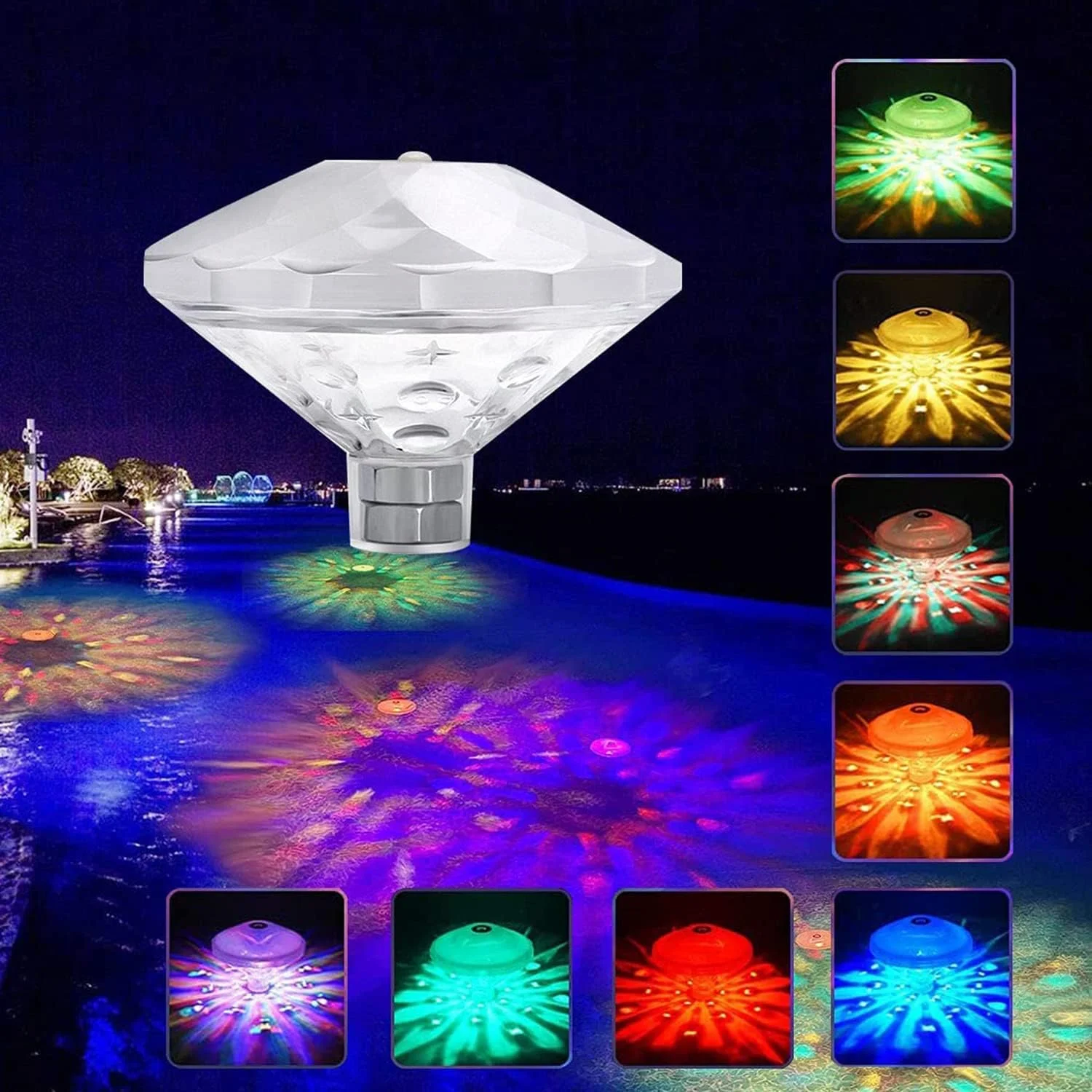چراغ های شناور استخر، چراغ های ضد آب زیر آب، چراغ های LED برکه، دکوراسیون استخر دیسکو برای مهمانی استخر یا برکه، لوازم جانبی استخر برای بزرگسالان، اسباب بازی های حمام وان آب گرم برای شنا، دکور عروسی 1 عدد