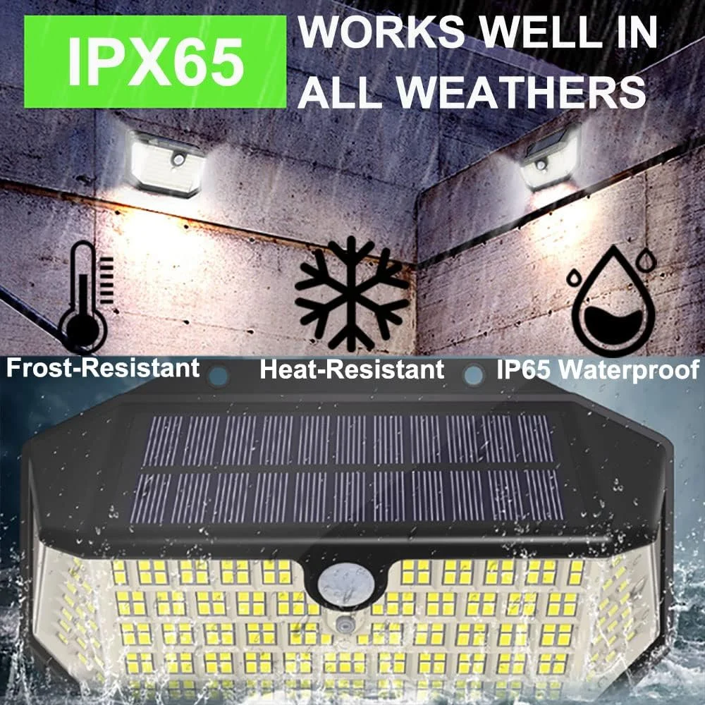 چراغ های خورشیدی فضای باز Funito با 120 LED، دارای بازتابنده نور و 3 حالت روشنایی، چراغ های امنیتی حسگر حرکتی، ضد آب IP65 با انرژی خورشیدی برای حیاط، پاسیو و باغ (2 عددی)