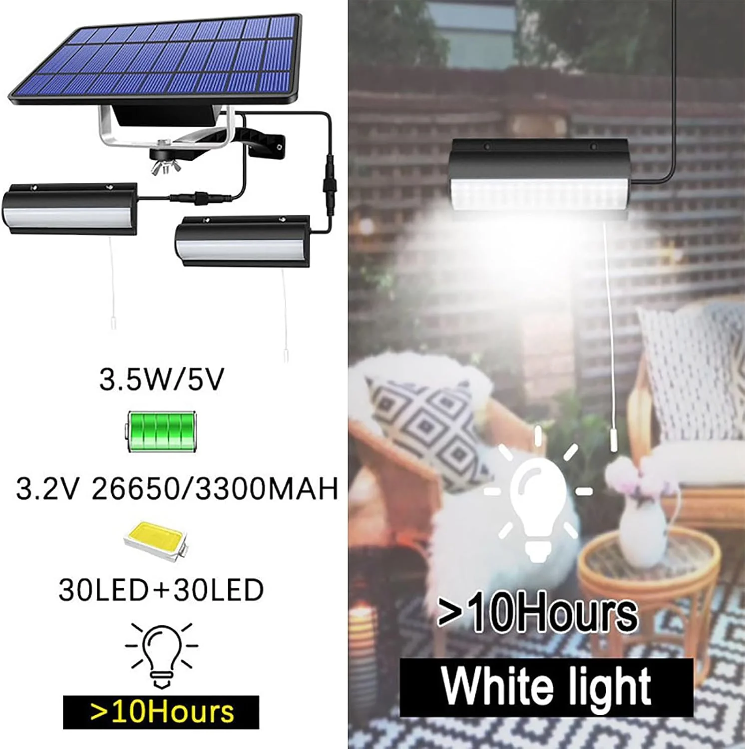 چراغ خیابانی خورشیدی فضای باز اریکات، چراغ های خورشیدی حسگر حرکتی با 520 لومن 60 مهره LED، پنل خورشیدی کارآمد و طراحی ضد آب IP65، زاویه نورپردازی 120 درجه و نصب آسان، برای باغ، حیاط
