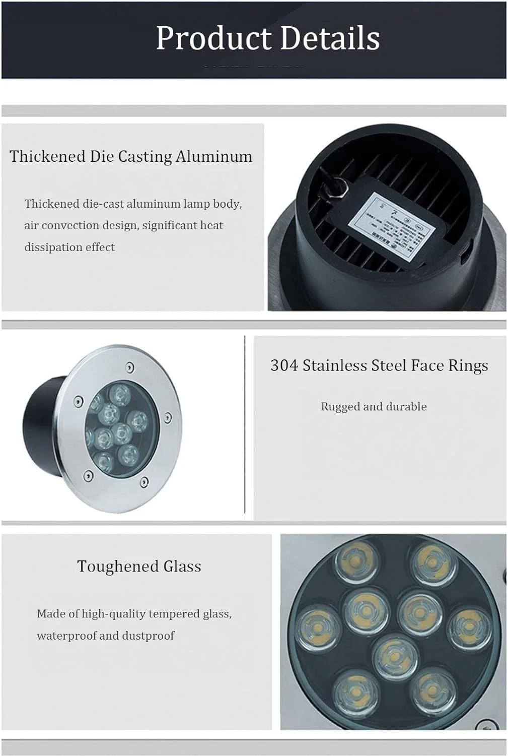 چراغ های LED دفنی، چراغ محوطه بیرونی ضد آب IP66 ولتاژ پایین AC12/24V نورافکن گرد برای مسیر، راهرو، پاسیو، حیاط، نورپردازی منظره (سبز 18 وات)