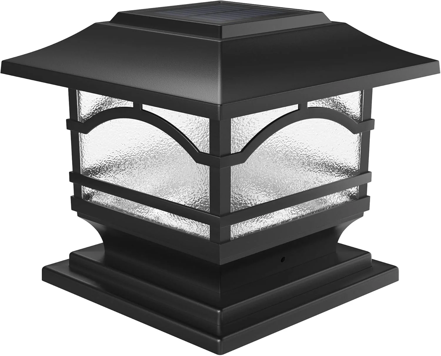 چراغ‌های کلاهک پستی خورشیدی ممتاز Davinci Lighting - 4x4 5x5 6x6 - چراغ LED روشن برای نرده، عرشه، باغ یا پست‌های پاسیو - مشکی تخته سنگ (1 بسته)