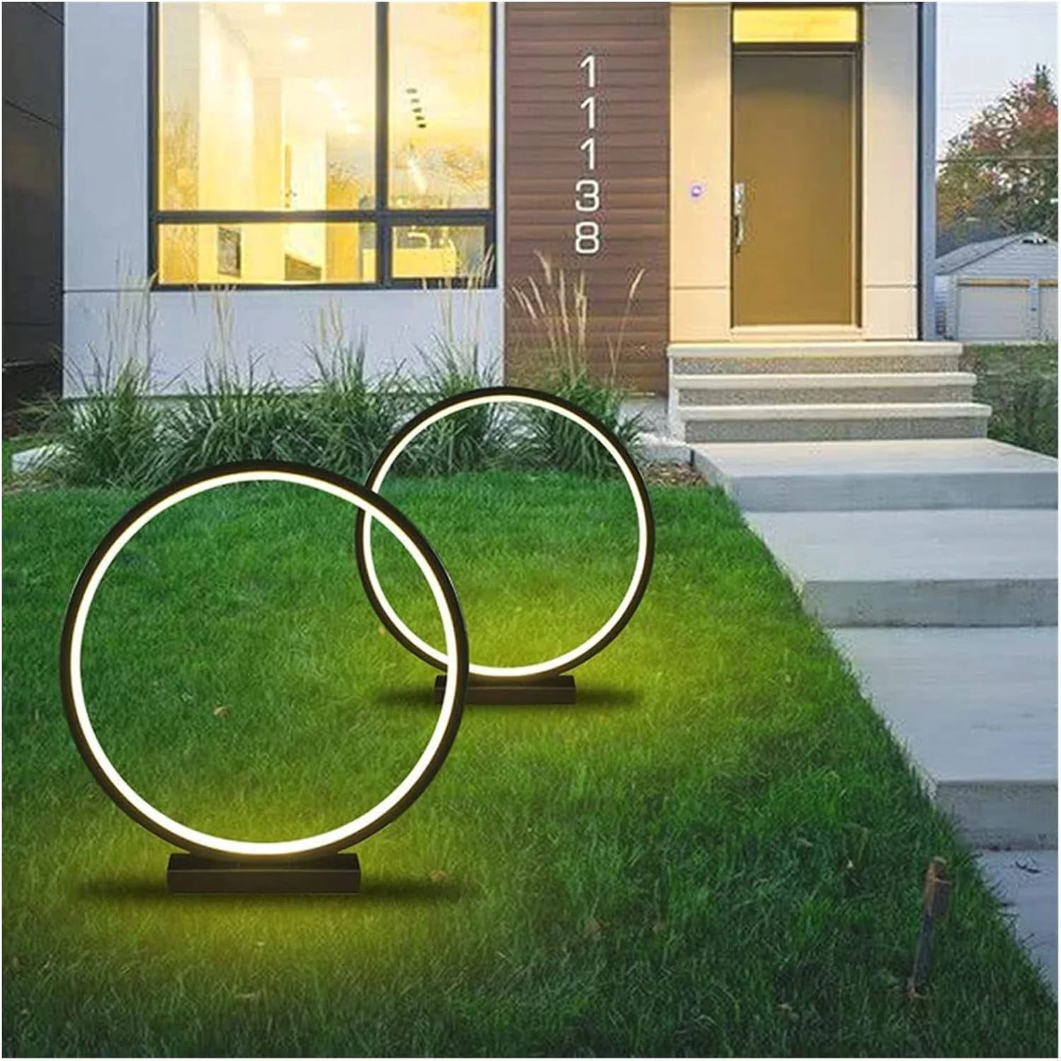 چراغ حیاطی LED ستونی دایره ای مناسب فضای باز، چراغ های بیرونی، چراغ چمن باغ، چراغ محوطه سازی، چراغ راهرو و پایه ای برای حیاط، ضد باران و مناسب محصولات روشنایی فضای باز