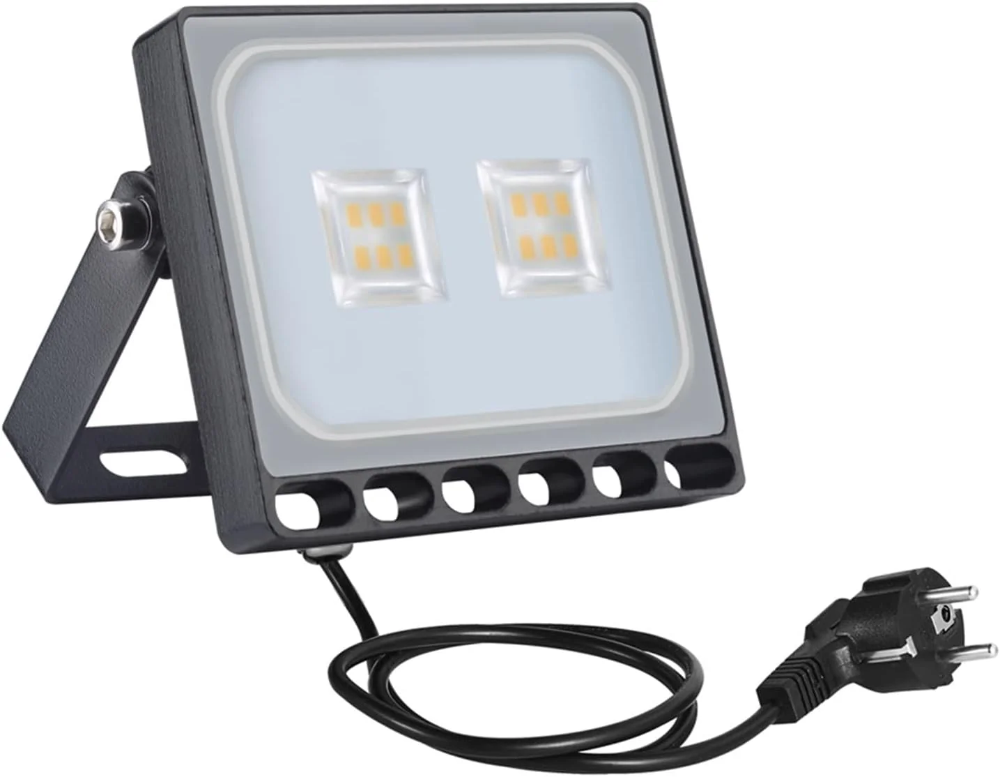 چراغ های سیلابی بیرونی فوق العاده نازک نسل ششم مقررات اروپا با دوشاخه چراغ LED نورافکن نورپردازی بیرونی (سفید گرم، 100 وات)