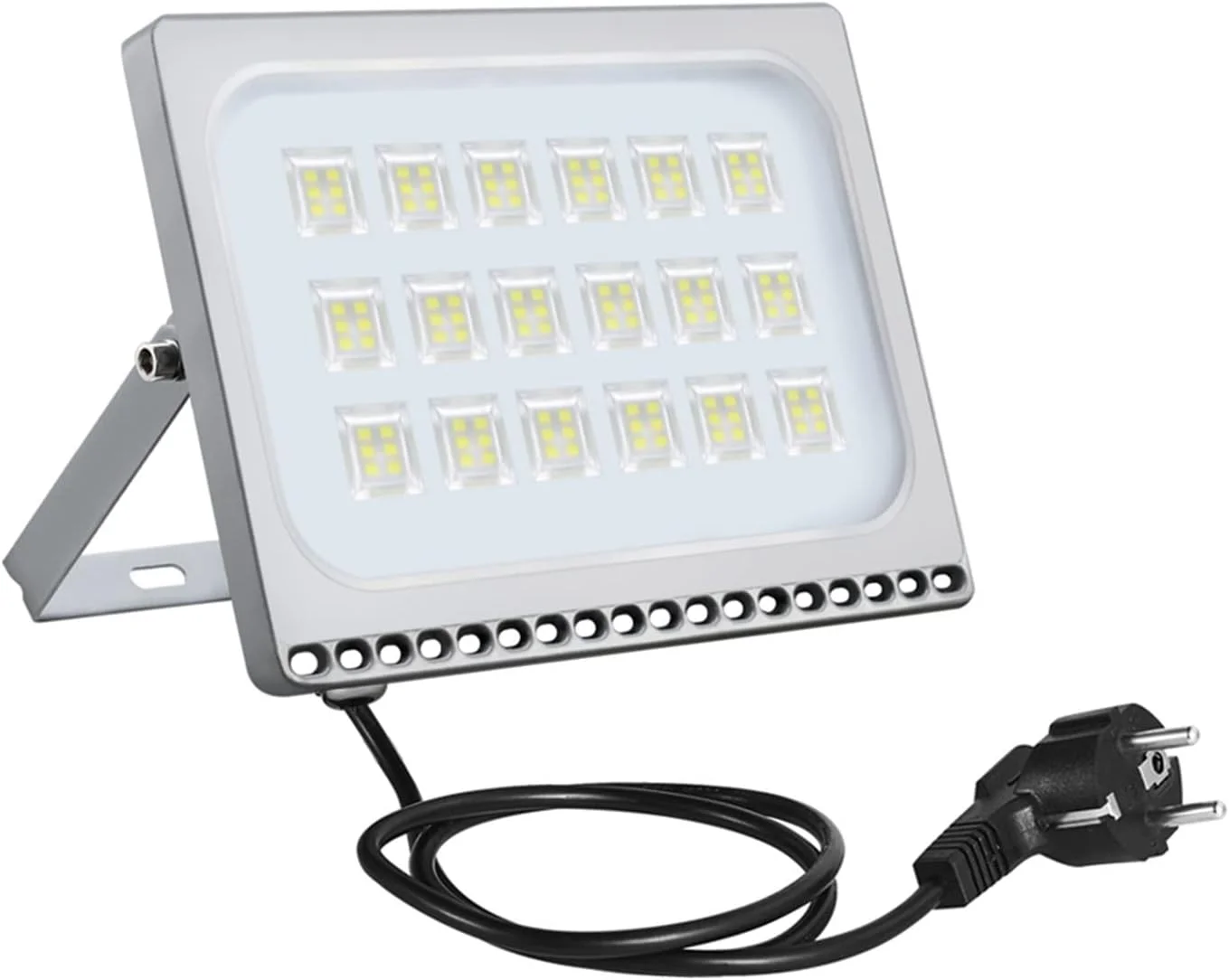 چراغ های سیلابی بیرونی فوق العاده نازک نسل ششم مقررات اروپا با دوشاخه چراغ LED نورافکن نورپردازی بیرونی (سفید گرم، 100 وات)