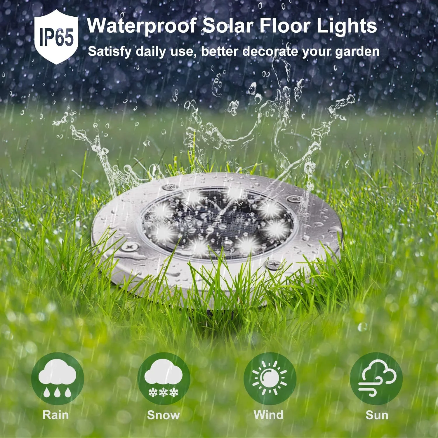 چراغ های خورشیدی کف زمین Boadw، بسته 10 عددی چراغ باغ خورشیدی LED IP65 چراغ باغ خورشیدی ضد آب سفید یخی