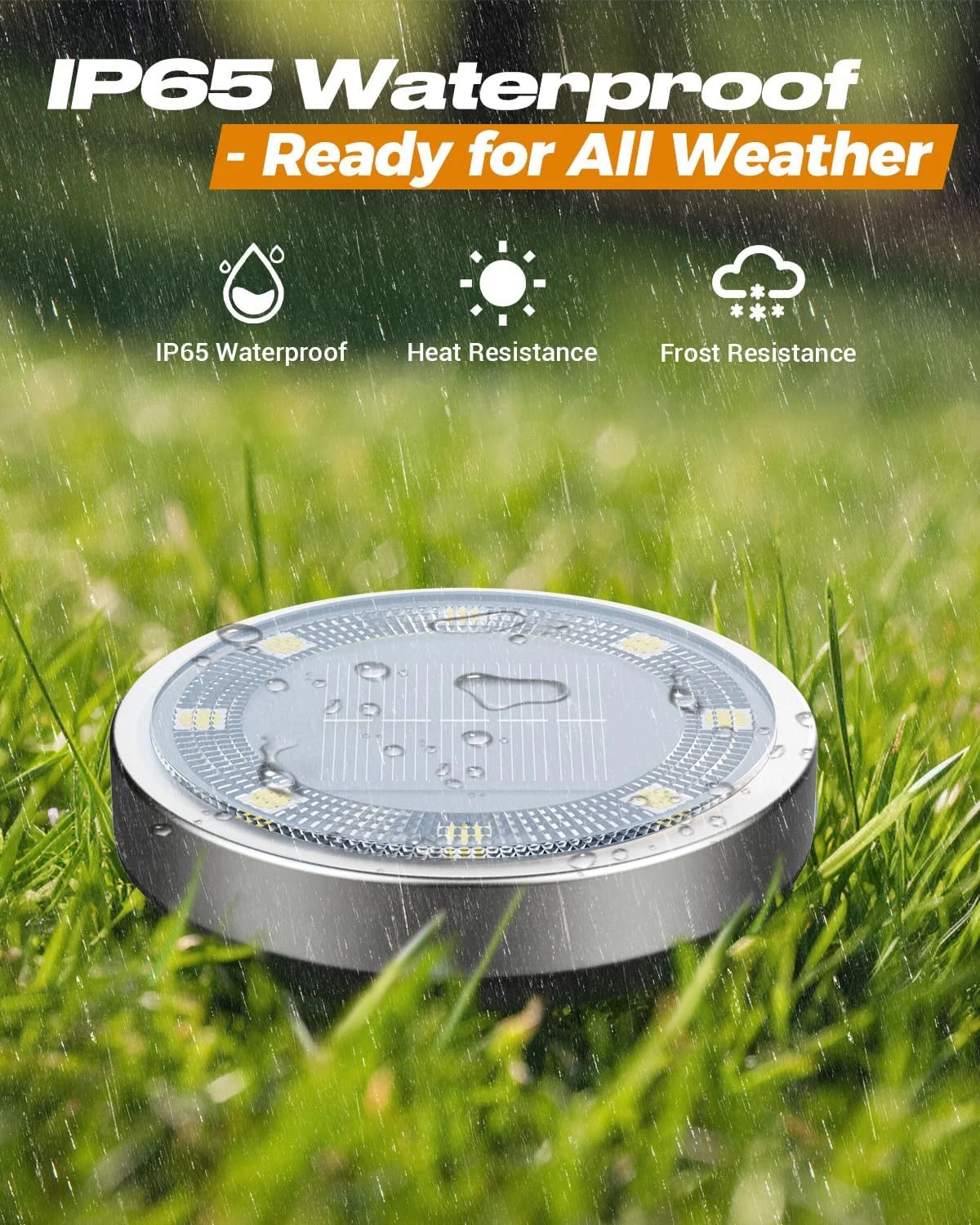 چراغ های خورشیدی زمینی btfarm، بسته 2 عددی، چراغ های دیسکی خورشیدی 8 LED، ضد آب IP65، چراغ تخت، چراغ مسیر خورشیدی برای چمن باغ پاسیو حیاط مسیر منظره، سفید سرد
