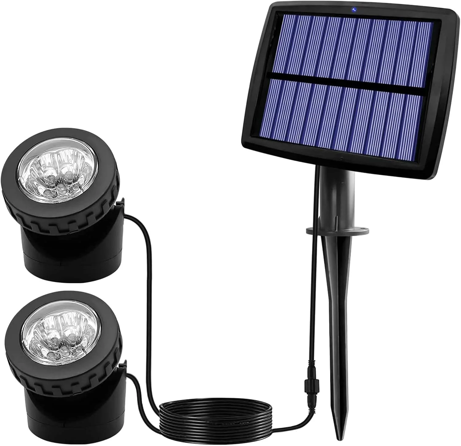 چراغ های نقطه ای خورشیدی برکه AVEKI، چراغ های زیر آب خورشیدی 12 LED با نورافکن های دوگانه ضد آب زیردریایی برای نورپردازی امنیتی منظره حیاط پاسیو باغ فواره برکه