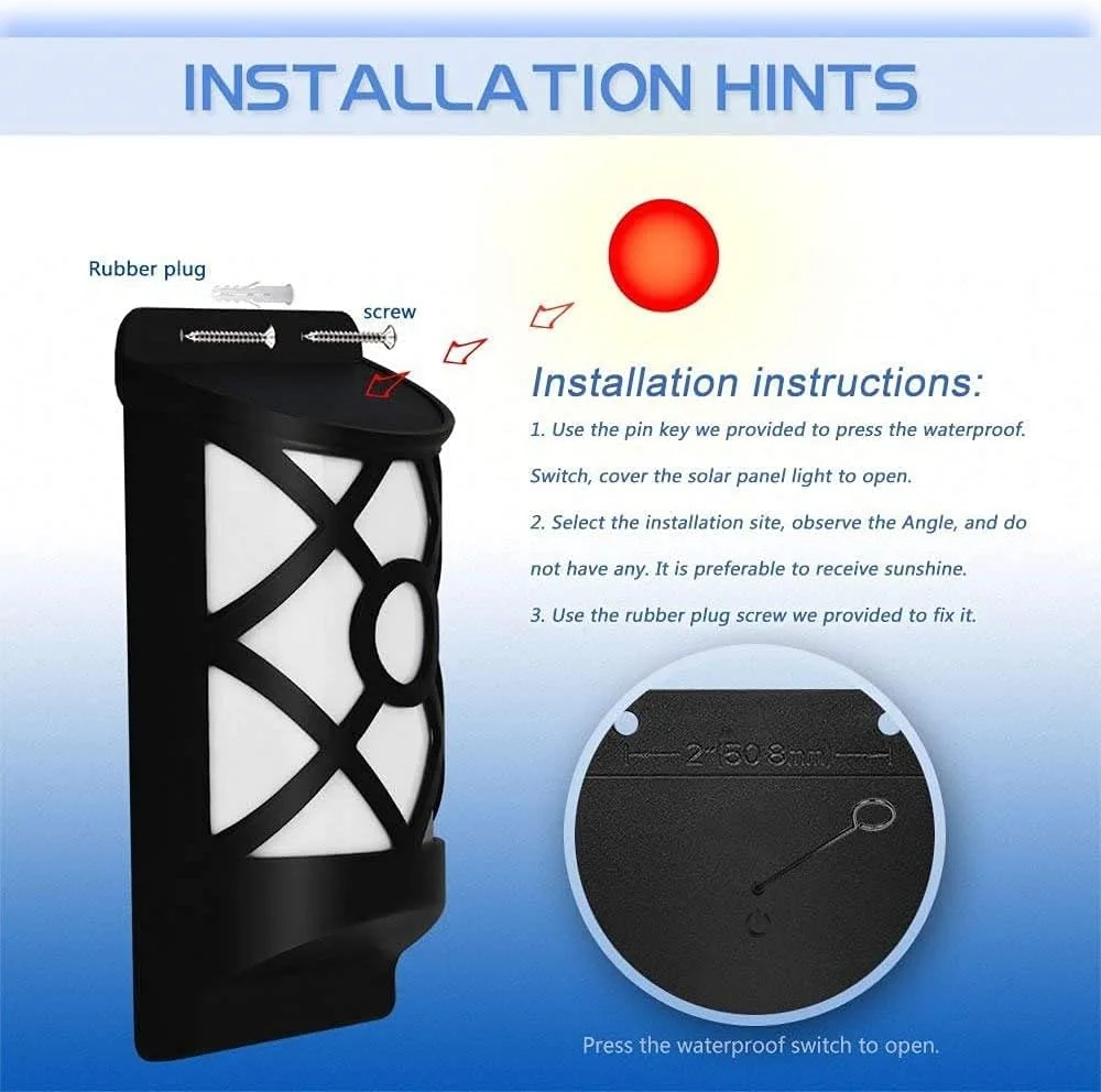 چراغ های خورشیدی شعله ای Aityvert مناسب فضای باز، چراغ خورشیدی ضد آب با شعله های سوسوزننده، دارای حسگر تاریکی با قابلیت روشن/خاموش شدن خودکار، 66 LED، طراحی مشبک مناسب نصب روی دیوار برای پاسیو، عرشه و مسیر ورودی