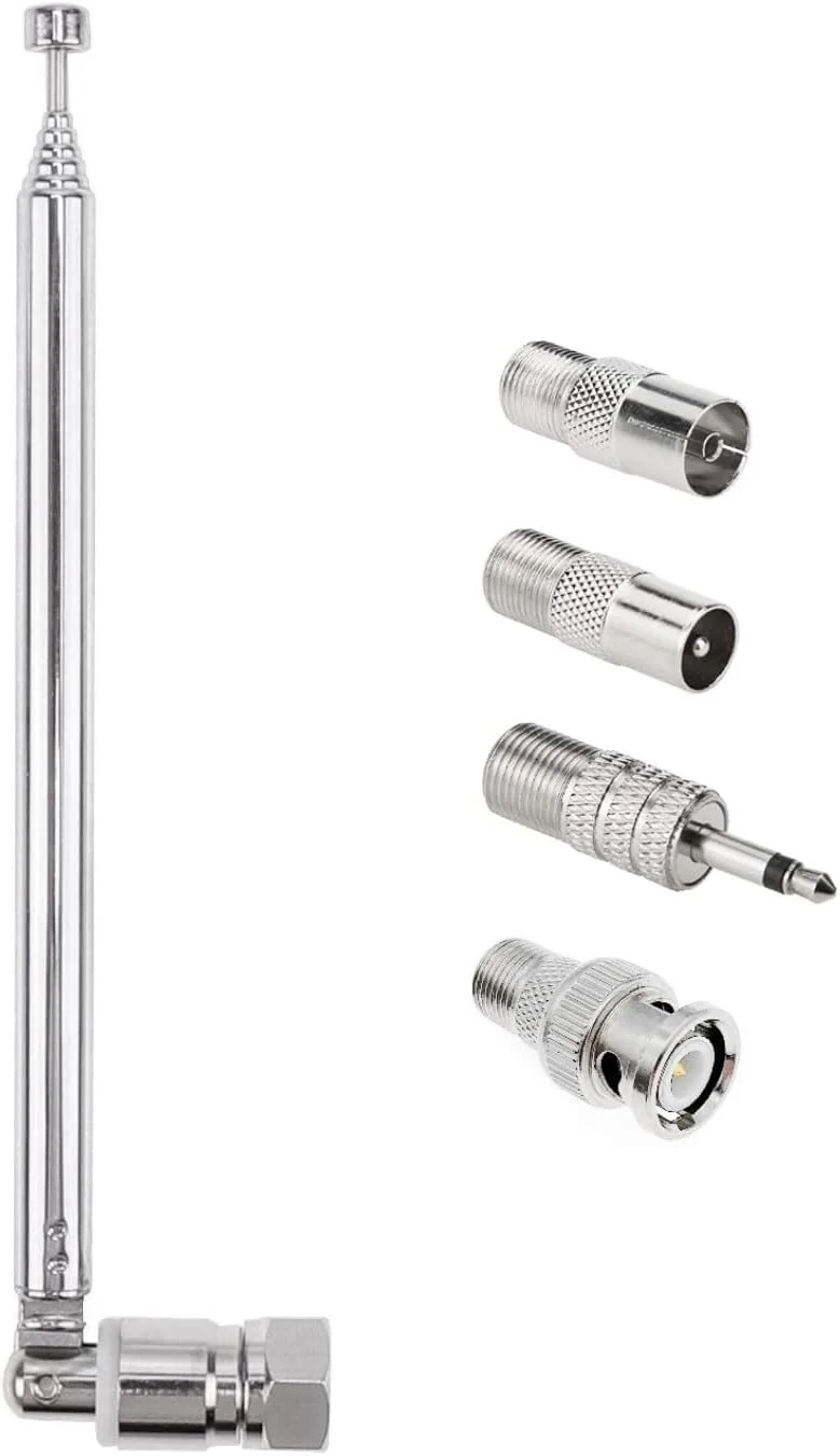 آنتن تلسکوپی JZK برای رادیو FM Dab با کانکتور BNC و آداپتور نوع F نر، جایگزین آنتن داخلی رادیو Dab برای رادیو خانگی HIFI استریو گیرنده AV اسکنر رادیویی