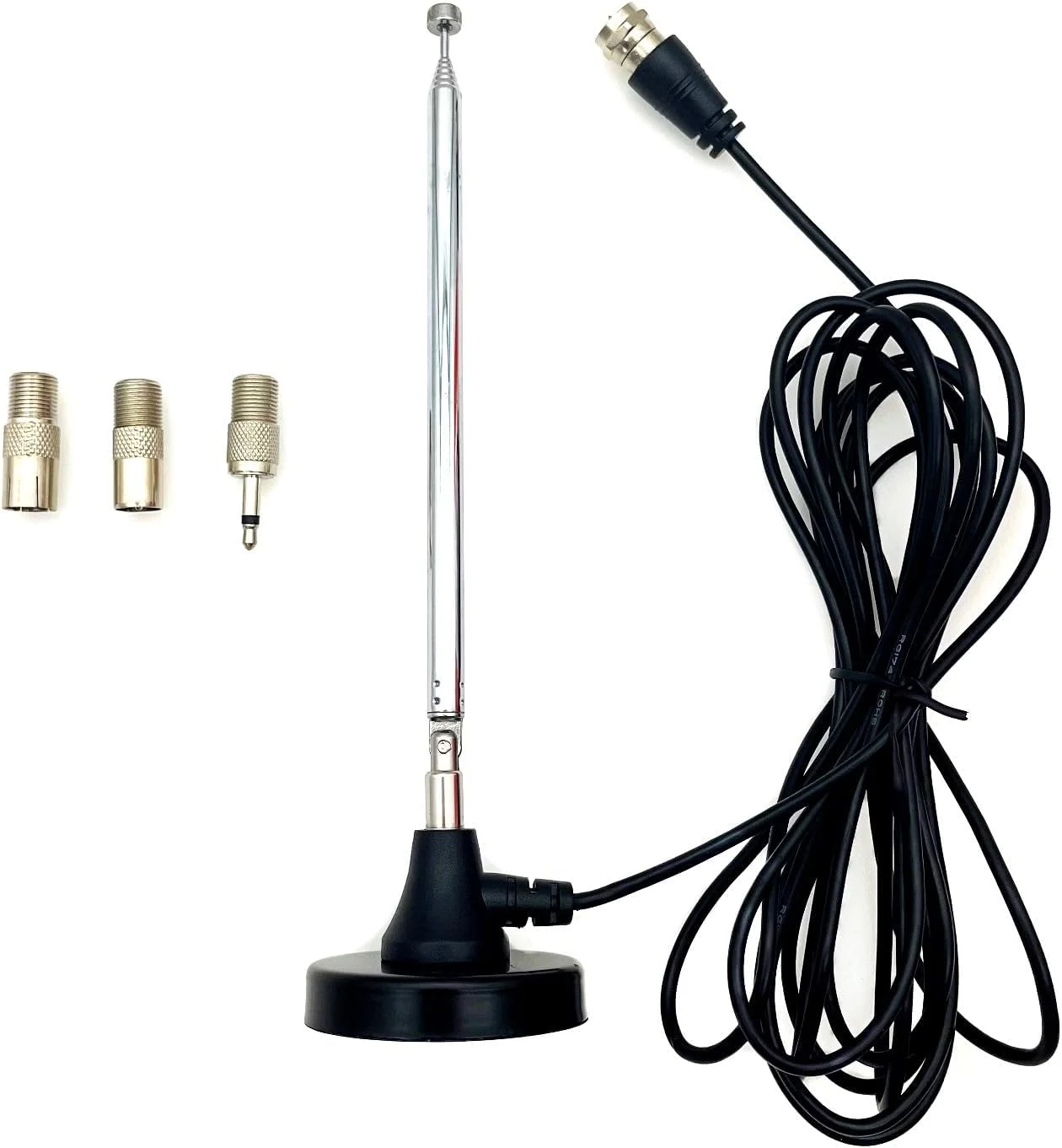 آنتن رادیویی JZK DAB FM، آنتن تلسکوپی دیجیتال داخلی 75 اهم با پایه مغناطیسی، کابل افزایش طول 3 متری، برای سیستم سینمای خانگی استریو تیونر