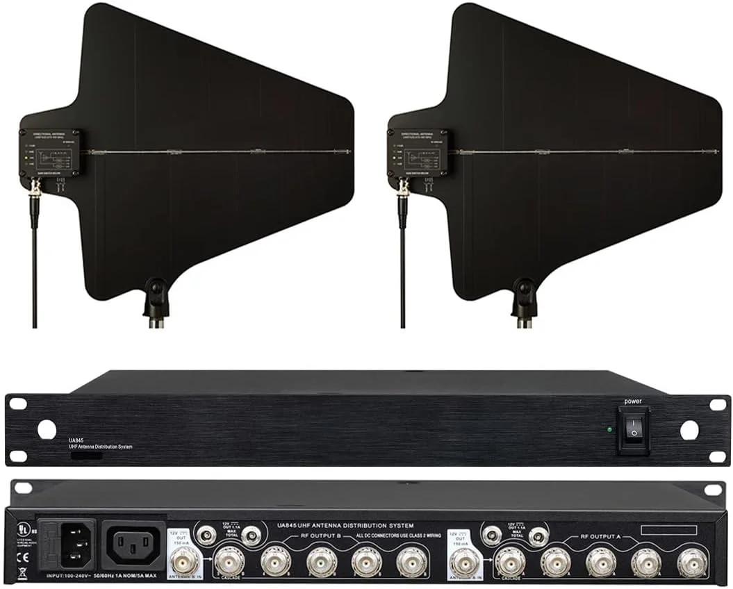 سیستم توزیع برق آنتن جهت دار فعال UHF مدل JXRYWF برای سیستم میکروفون بی سیم SHURE به همراه آنتن پدالی