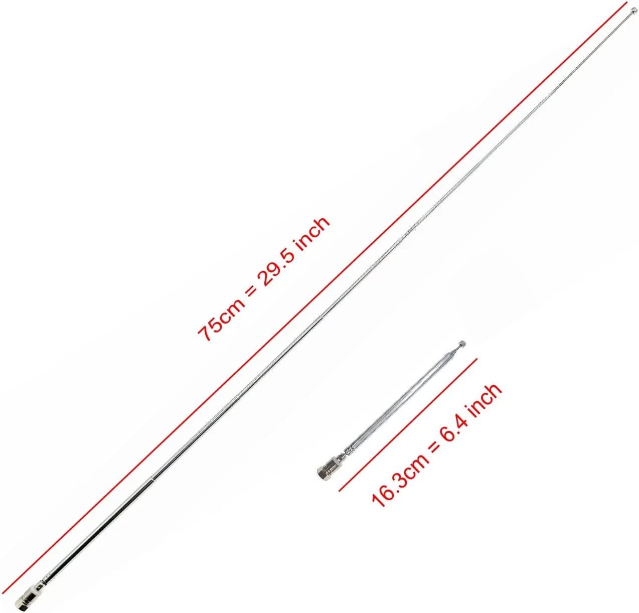 آنتن تلسکوپی JZK برای رادیو FM Dab با کانکتور BNC و آداپتور نوع F نر، جایگزین آنتن داخلی رادیو Dab برای رادیو خانگی HIFI استریو گیرنده AV اسکنر رادیویی