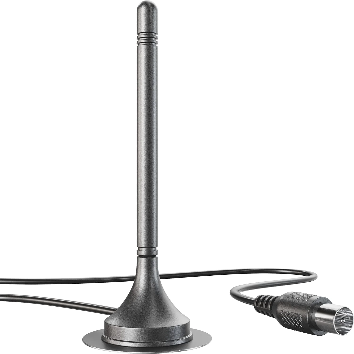 آنتن KabelDirekt – DVB-T2 (DVB-T2 HD، دریافت دیجیتال، پایه مغناطیسی پایدار، کابل 3 متری برای همه گیرنده های DVB-T، طراحی سبک وزن)