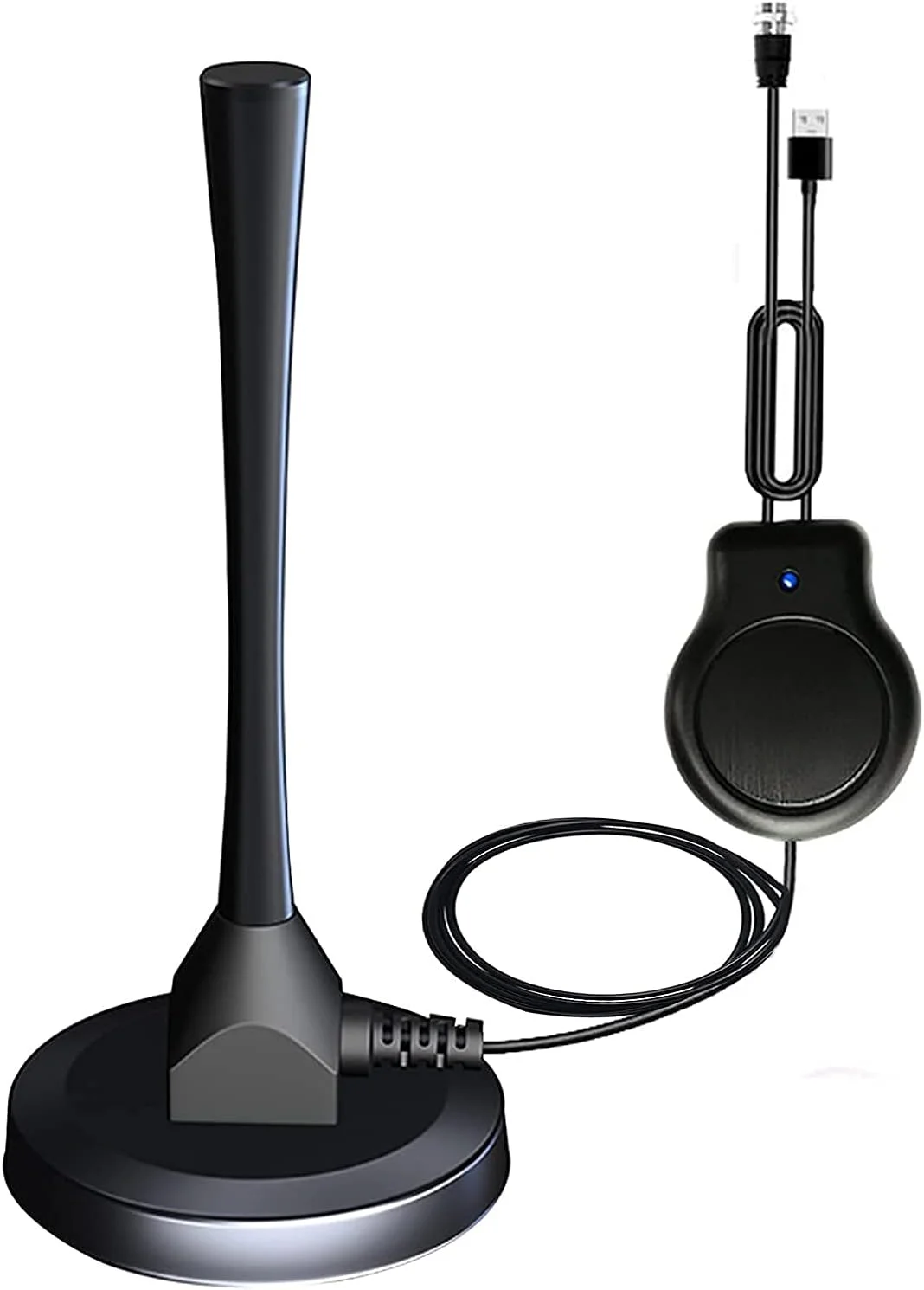 آنتن تلویزیون HD داخلی DVB-T مشکی با تقویت کننده USB، آنتن هوایی تلویزیون دیجیتال زمینی HDTV DTMB برای خودرو