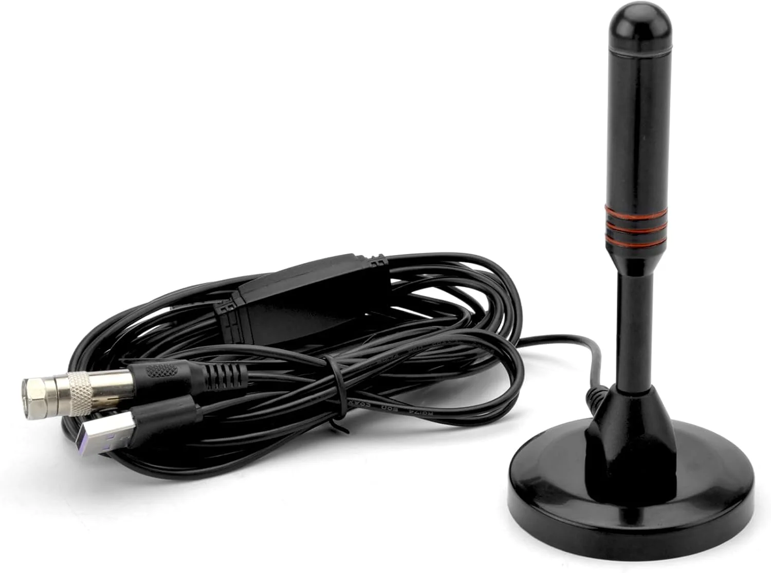 آنتن HENGBIRD DVB-T2 - آنتن دیجیتال داخلی برای تلویزیون، آنتن با تقویت کننده، گیرندگی 360 درجه - با پایه مغناطیسی - کابل 5 متری، پشتیبانی از کانال های 4K HD و تمام تلویزیون ها