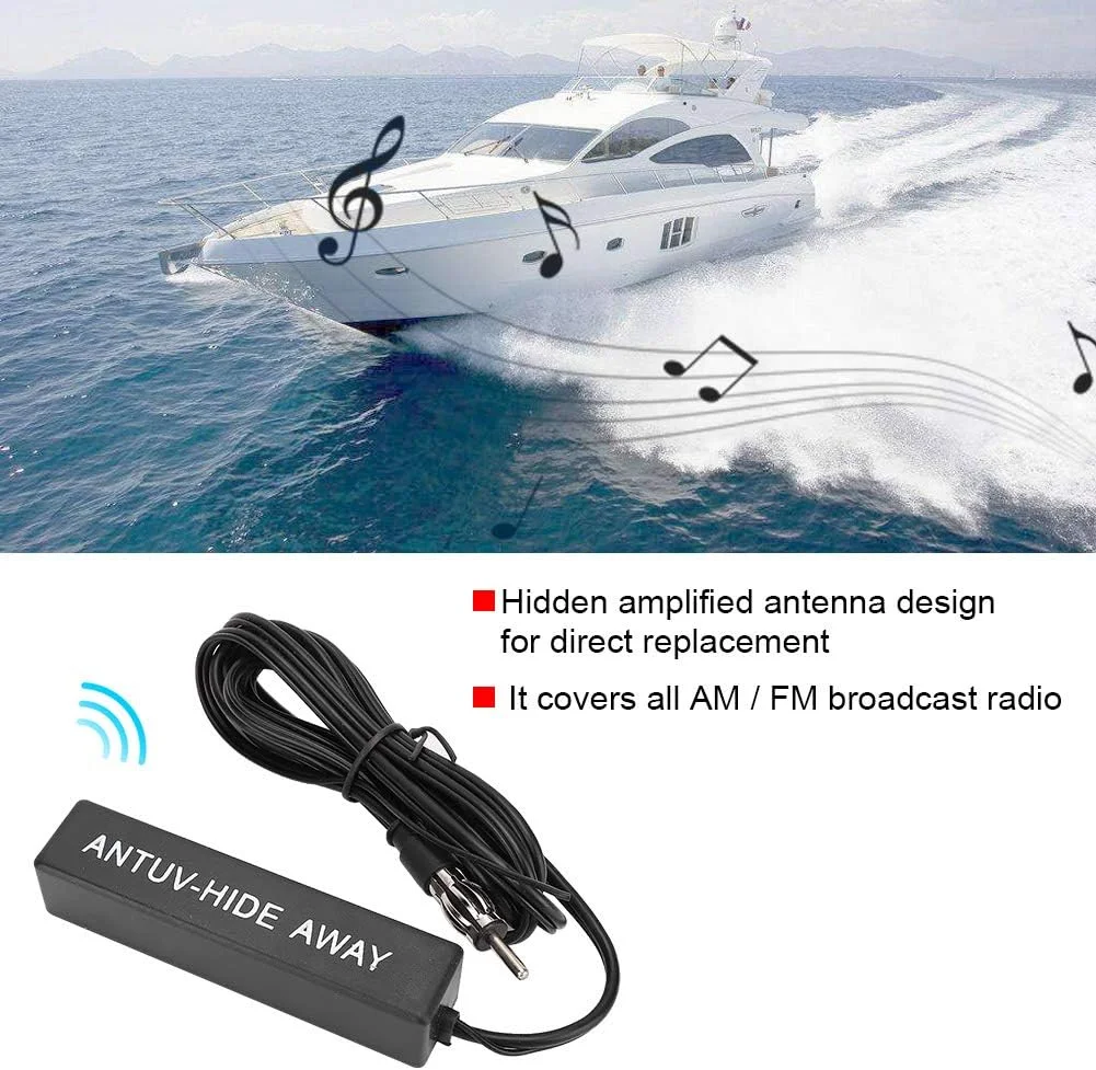آنتن مخفی تقویت شده، آنتن مخفی تقویت شده رادیو AM/FM استریو الکترونیکی جهانی 12 ولت برای ماشین، کامیون، قایق، RV، SUV، رادیو استریو برای ماشین، کشتی، RV