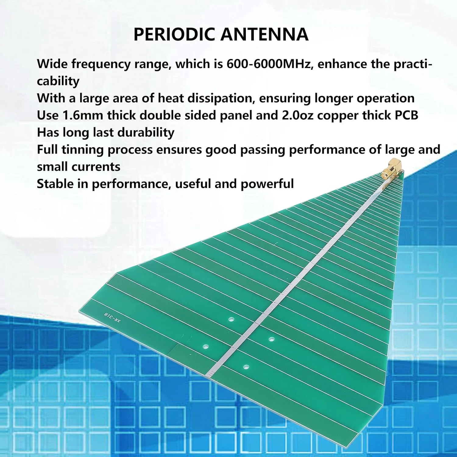 آنتن لگاریتمی دوره ای UWB هیلی تند، 600 مگاهرتز تا 6000 مگاهرتز 50 وات با بهره بالا و پهنای باند فوق العاده برای مصارف صنعتی