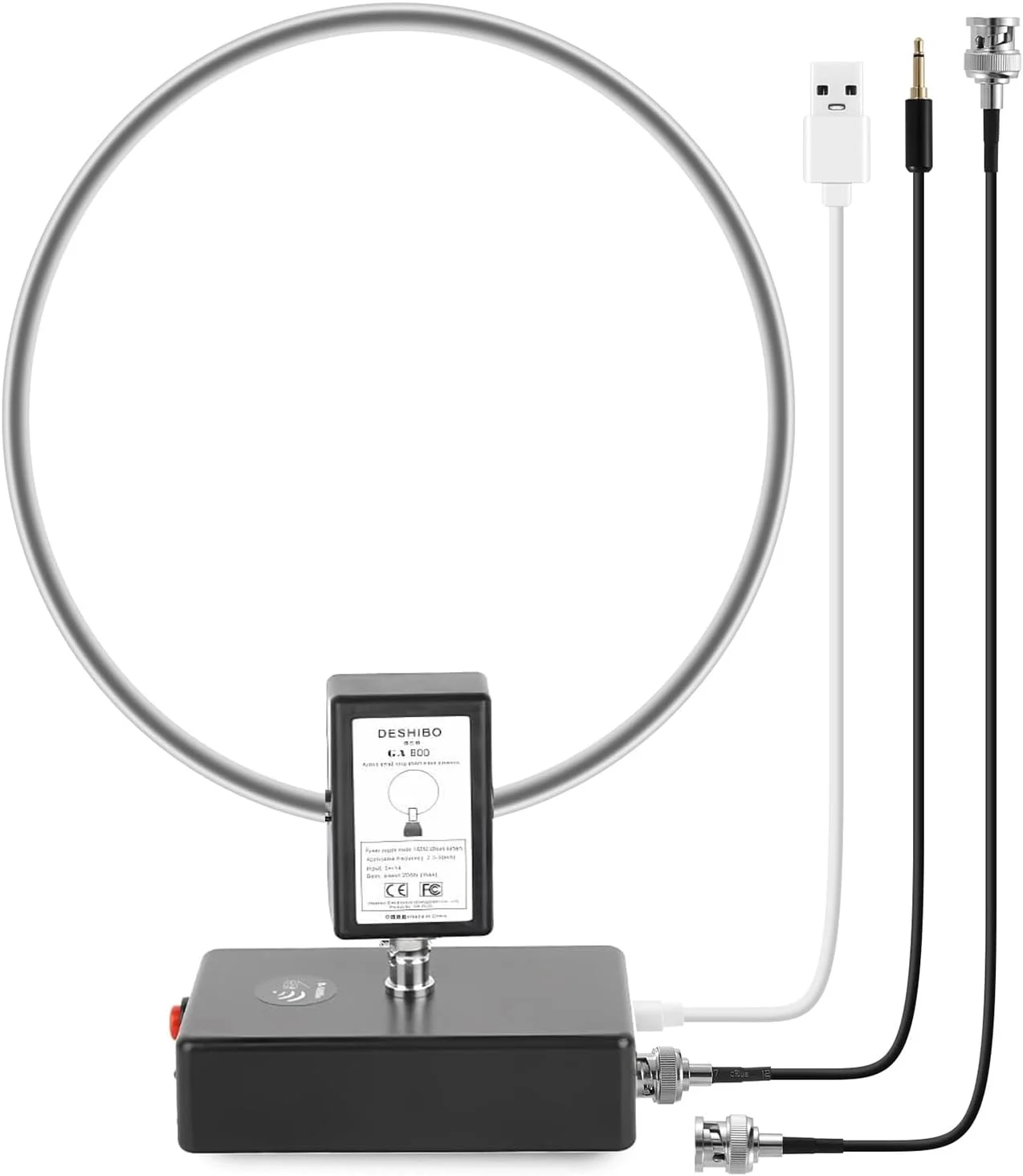 آنتن حلقه ای رادیویی موج کوتاه فعال GOOZEEZOO GA800 با کابل BNC، 10 کیلوهرتز - 159 مگاهرتز، آنتن گیرنده HF قابل حمل برای رادیو آماتور