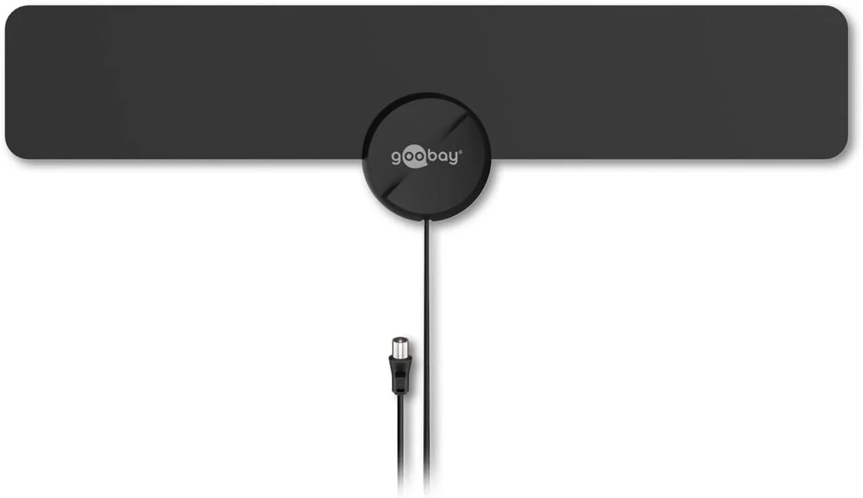 آنتن داخلی فوق باریک فول اچ دی DVB-T2 گوبای مدل 67183 با جعبه فیلتر LTE/4G - مشکی