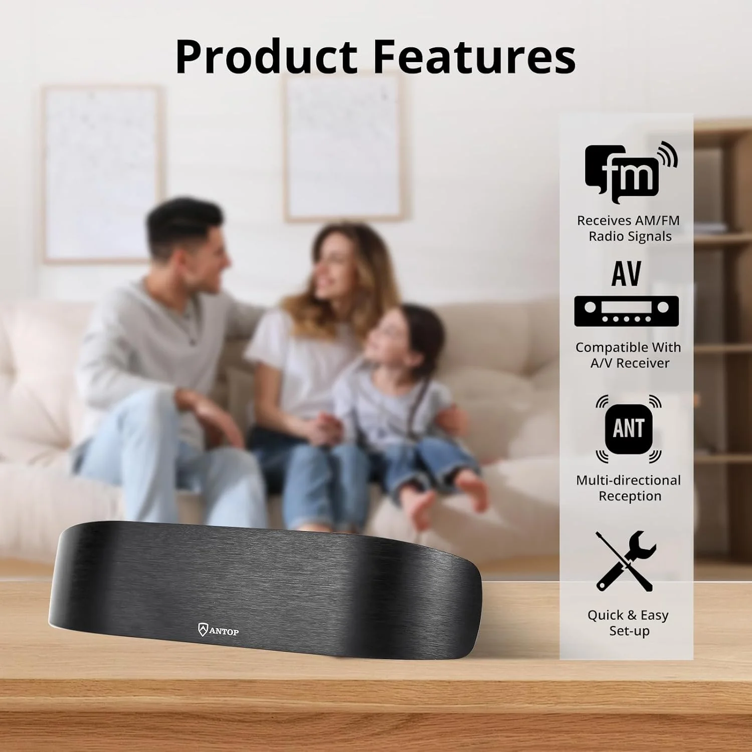 آنتن رادیویی FM تقویت شده Antop، آنتن AM FM برای گیرنده استریو داخلی آنتن رادیویی FM تقویت شده Antop، آنتن AM FM برای گیرنده استریو داخلی