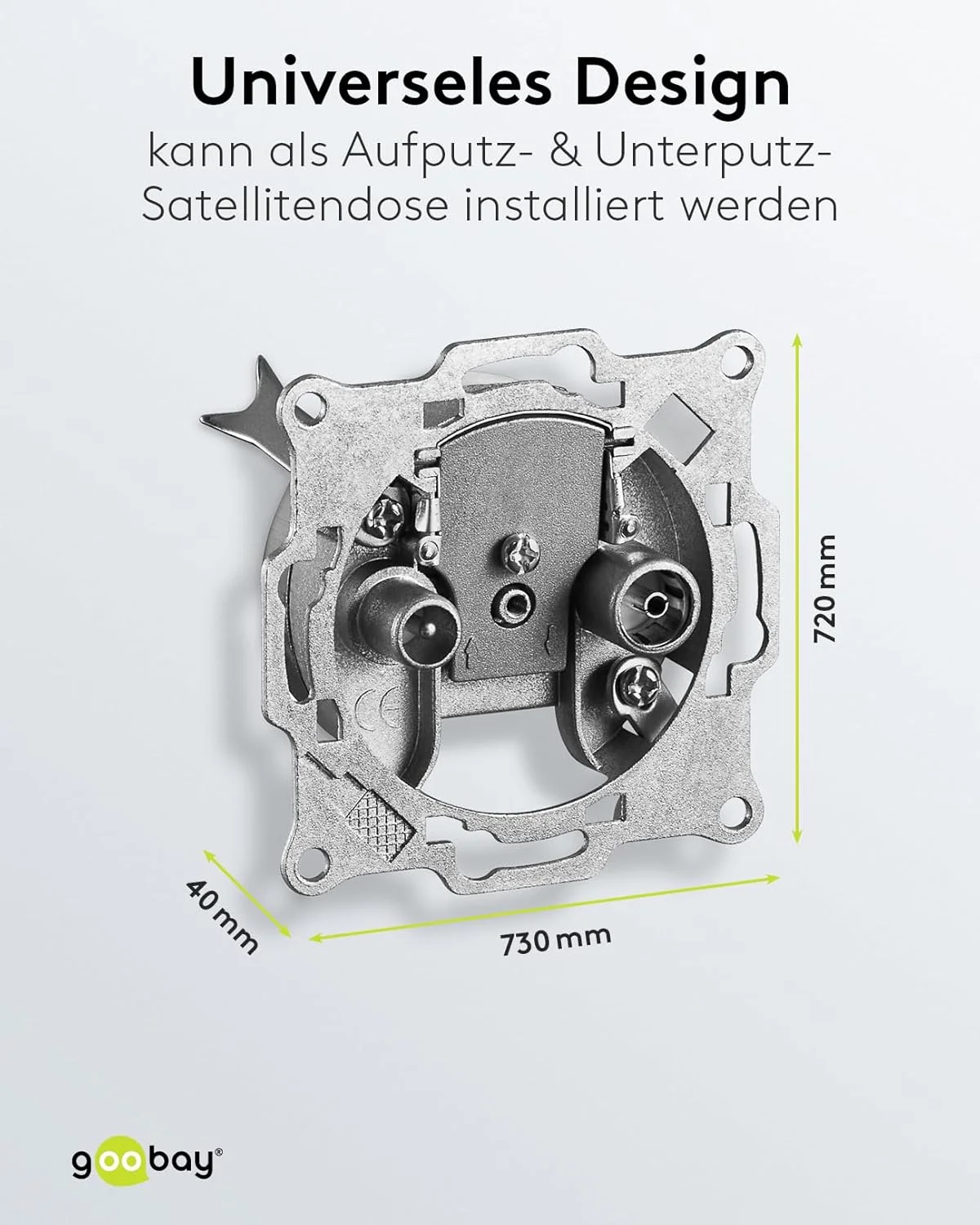 پریز آنتن دیواری دو طرفه Goobay 67044، افت 10 دسی بل