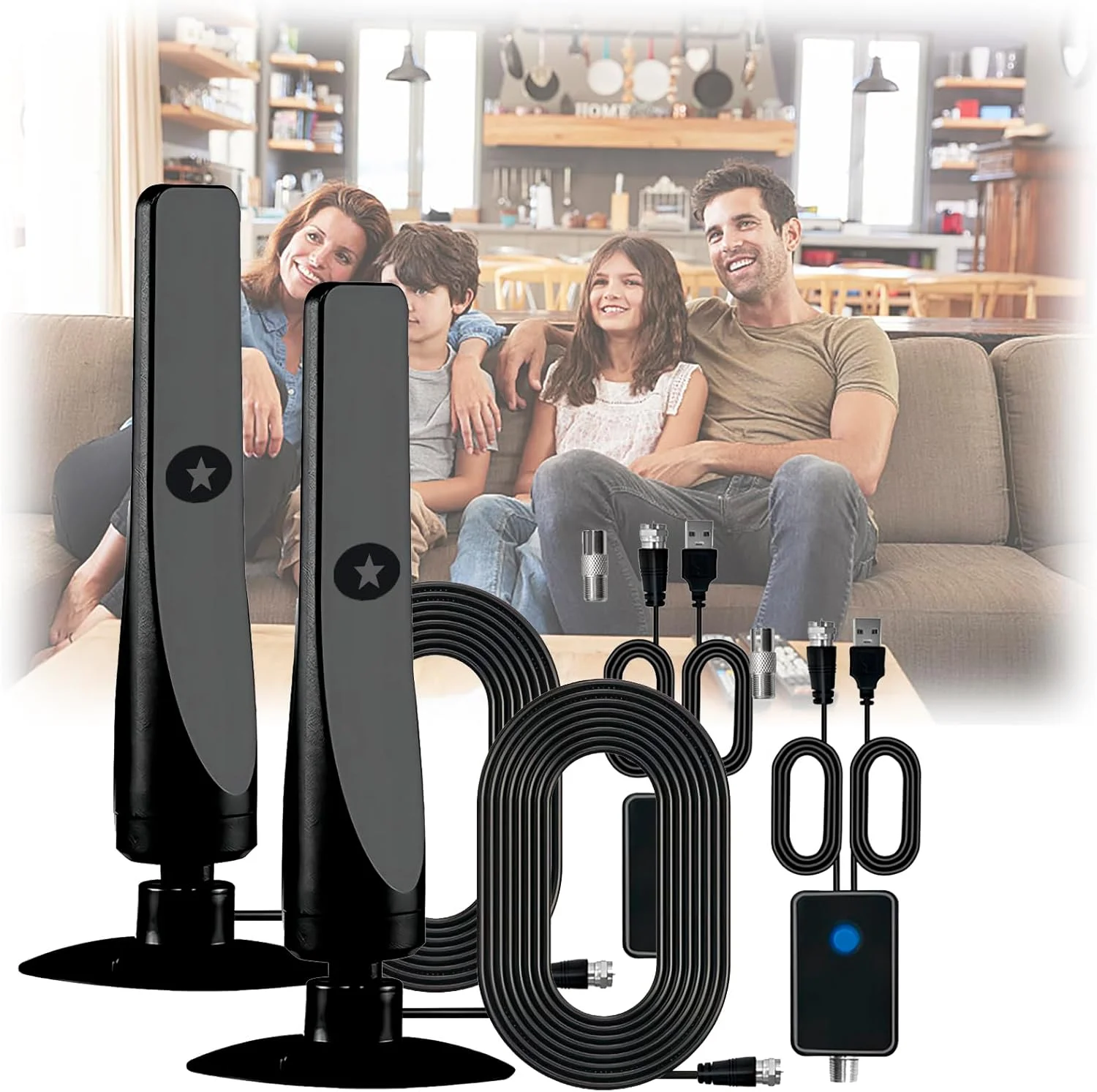 آنتن تلویزیون Wavemax، 2 عدد، 75 اهم، 80 متر، آنتن تلویزیون، داخلی، 4K HD، تلویزیون هوشمند و تلویزیون های قدیمی آنتن تلویزیون Wavemax، 2 عدد، 75 اهم، 80 متر، آنتن تلویزیون، داخلی، 4K HD، تلویزیون هوشمند و تلویزیون های قدیمی