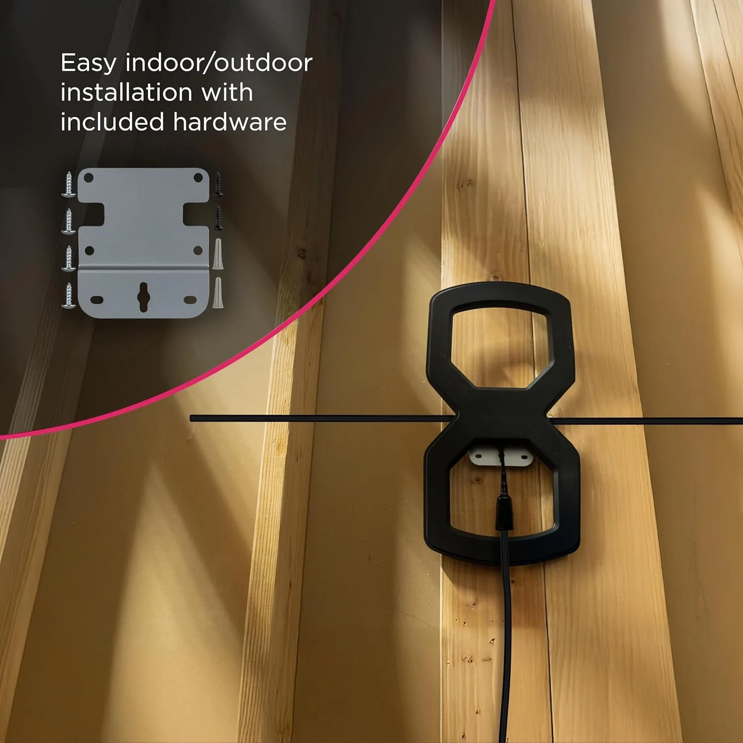 آنتن HD بیرونی GE UltraPro OptimaMax، برد 96 کیلومتر، 4K/8K Ultra HD، آماده برای NEXTGEN TV، مقاوم در برابر آب و هوا، نصب در فضای باز یا اتاق زیر شیروانی، کانال های محلی رایگان، مدل 81839