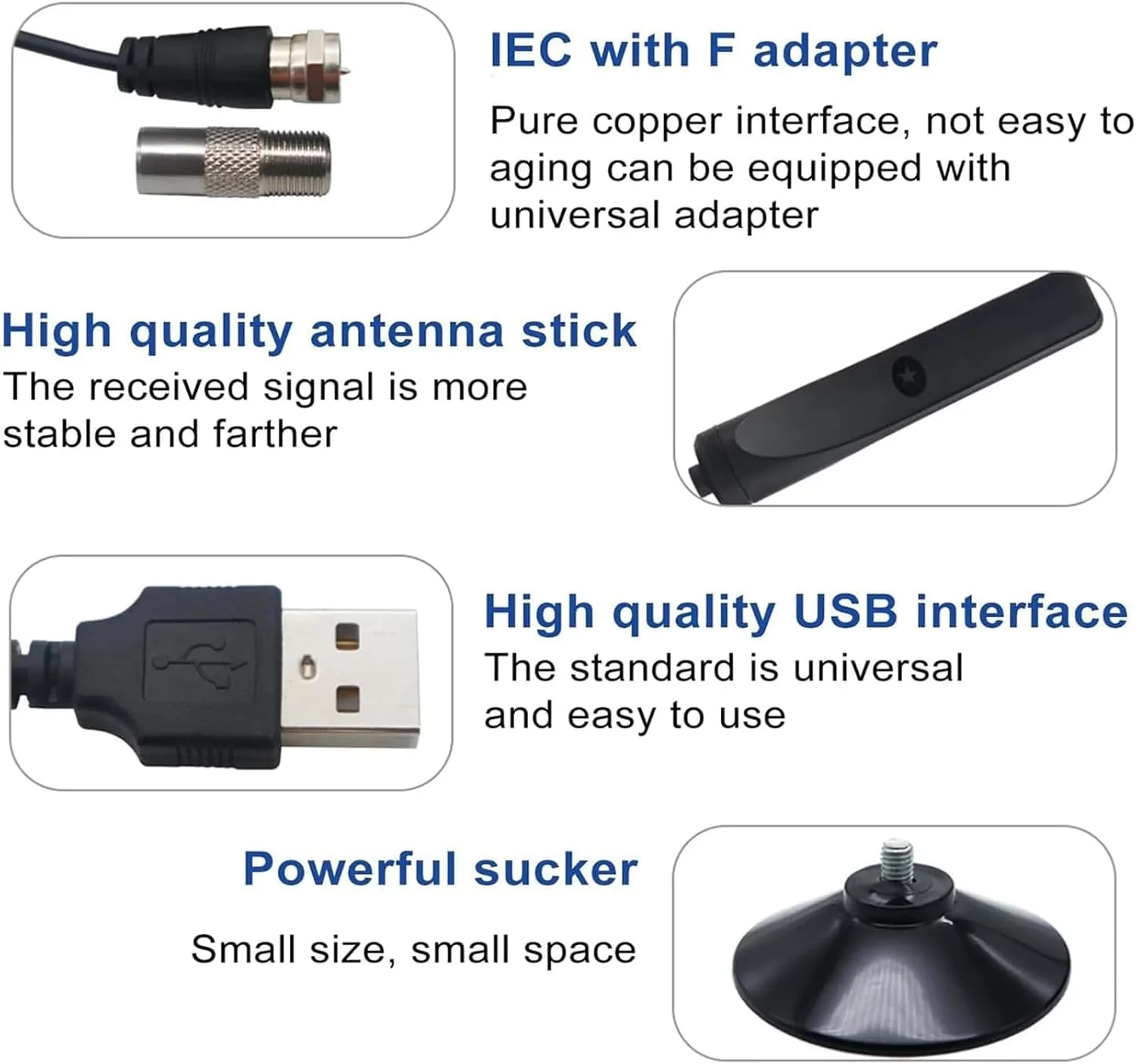 آنتن تلویزیون Wavemax، 2 عدد، 75 اهم، 80 متر، آنتن تلویزیون، داخلی، 4K HD، تلویزیون هوشمند و تلویزیون های قدیمی