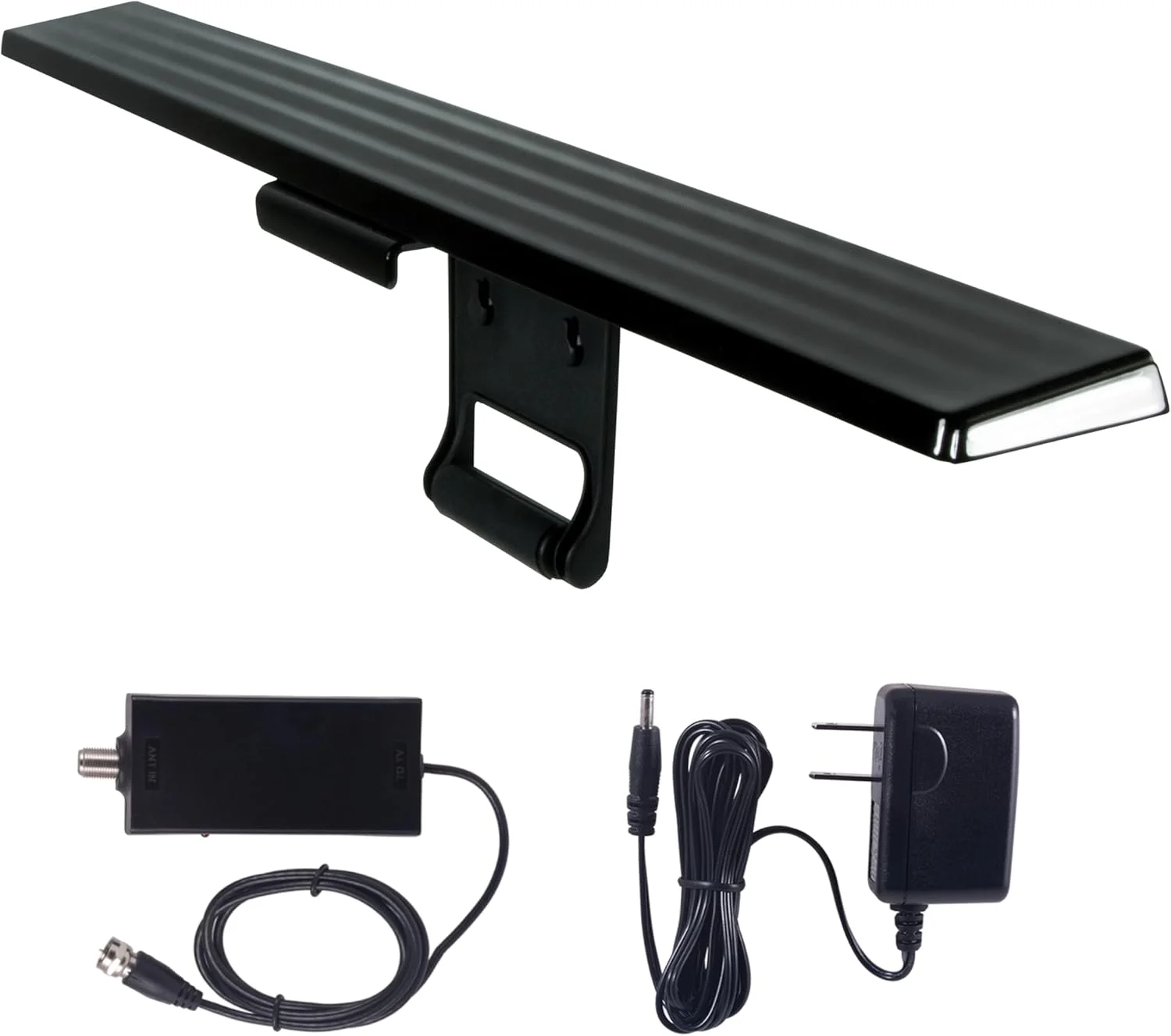 آنتن تلویزیون دیجیتال HD تقویت‌شده GE، آنتن تلویزیون هوشمند دوربرد، نصب آسان روی تلویزیون، پشتیبانی از 4K 1080P HDTV VHF UHF، تقویت‌کننده سیگنال داخلی، کابل کواکسیال 1.5 متری HDTV / آداپتور AC، 37075