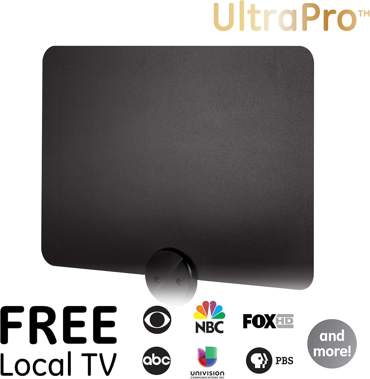 آنتن تلویزیون فوق العاده نازک تقویت شده GE، آماده برای 4K، دیجیتال HDTV UHF VHF 1080P، آنتن تلویزیون داخلی دوربرد، تقویت کننده با فیلتر LTE، روکش مشکی/سفید برگشت پذیر، 48862