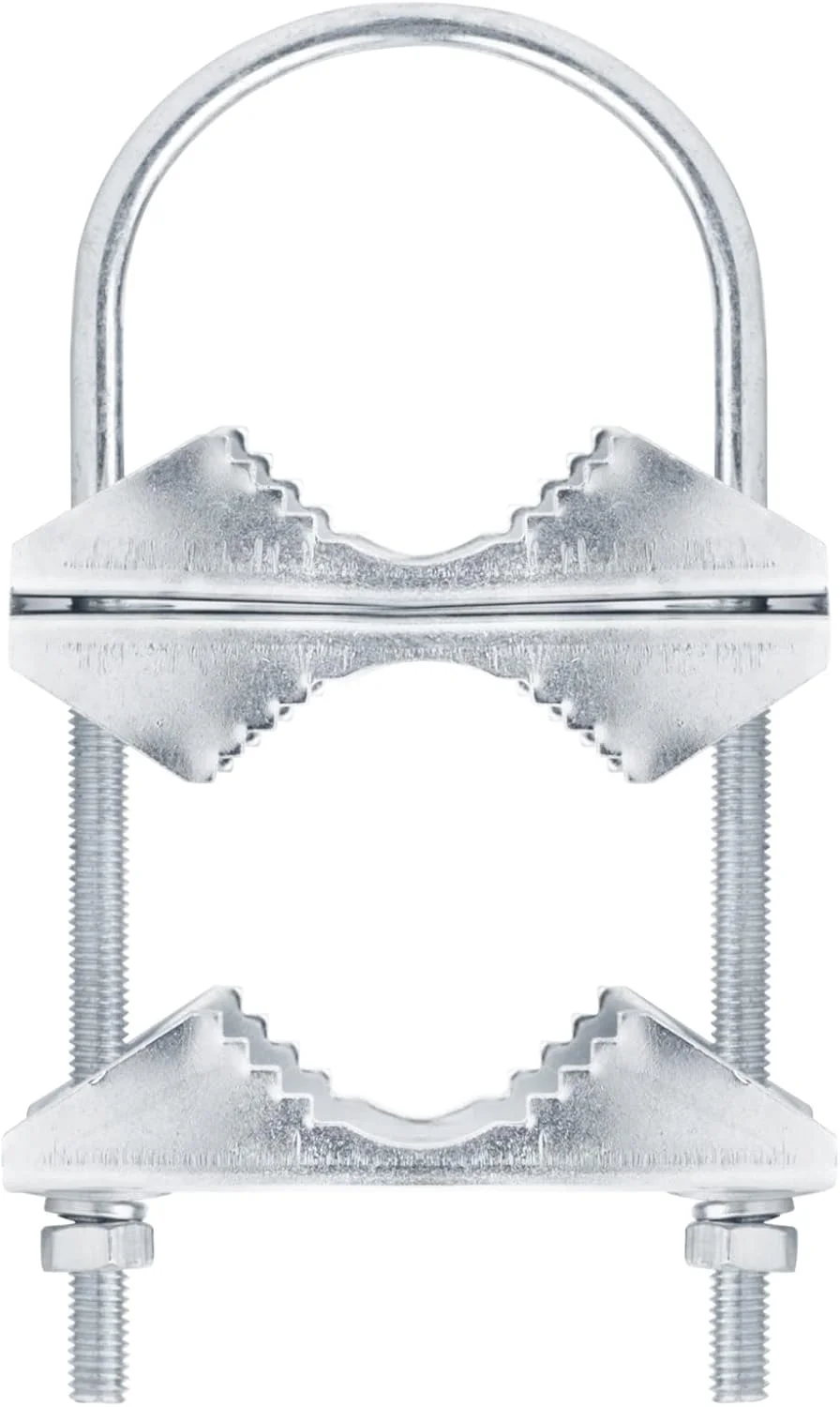 گیره دکل آنتن دوبل GBGS، مجموعه 6 عددی، مناسب برای لوله های فولادی 2 اینچ و 1⅛ اینچ تا 2 اینچ، بست سنگین و ضد زنگ دکل به دکل برای تلویزیون، CB Ham، آنتن بیرونی منزل، نصب لوله دوبل