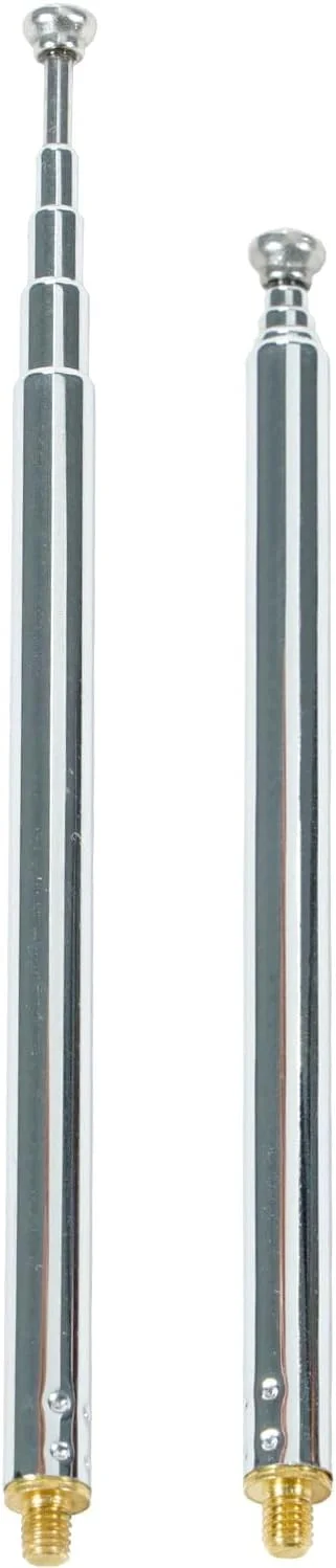 آنتن تلسکوپی 5 قسمتی Fohevers، 2 عددی، اتصال دهنده رزوه خارجی برای رادیو AM/FM، گیرنده استریو HD DAB سینمای خانگی