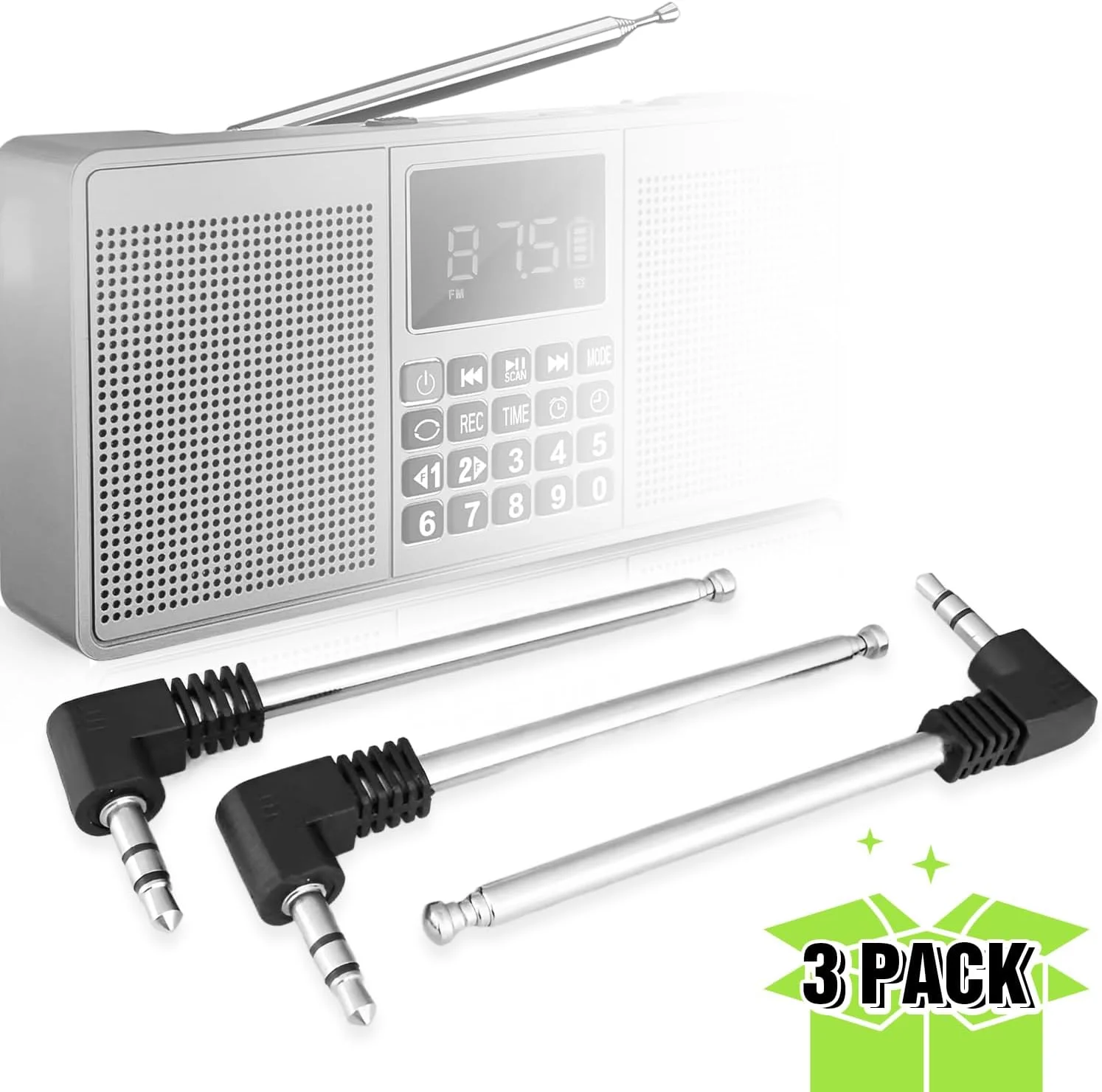 آنتن تلسکوپی با اتصال پلاگ 3.5 میلی متری، بسته 3 عددی