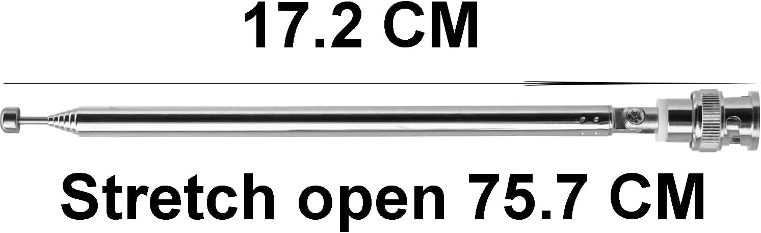 آنتن تلسکوپی 7 قسمتی Fohevers، 2 عددی، با کانکتور BNC نر برای رادیو AM/FM، گیرنده استریو HD DAB و سینمای خانگی آنتن تلسکوپی 7 قسمتی Fohevers، 2 عددی، با کانکتور BNC نر برای رادیو AM/FM، گیرنده استریو HD DAB و سینمای خانگی